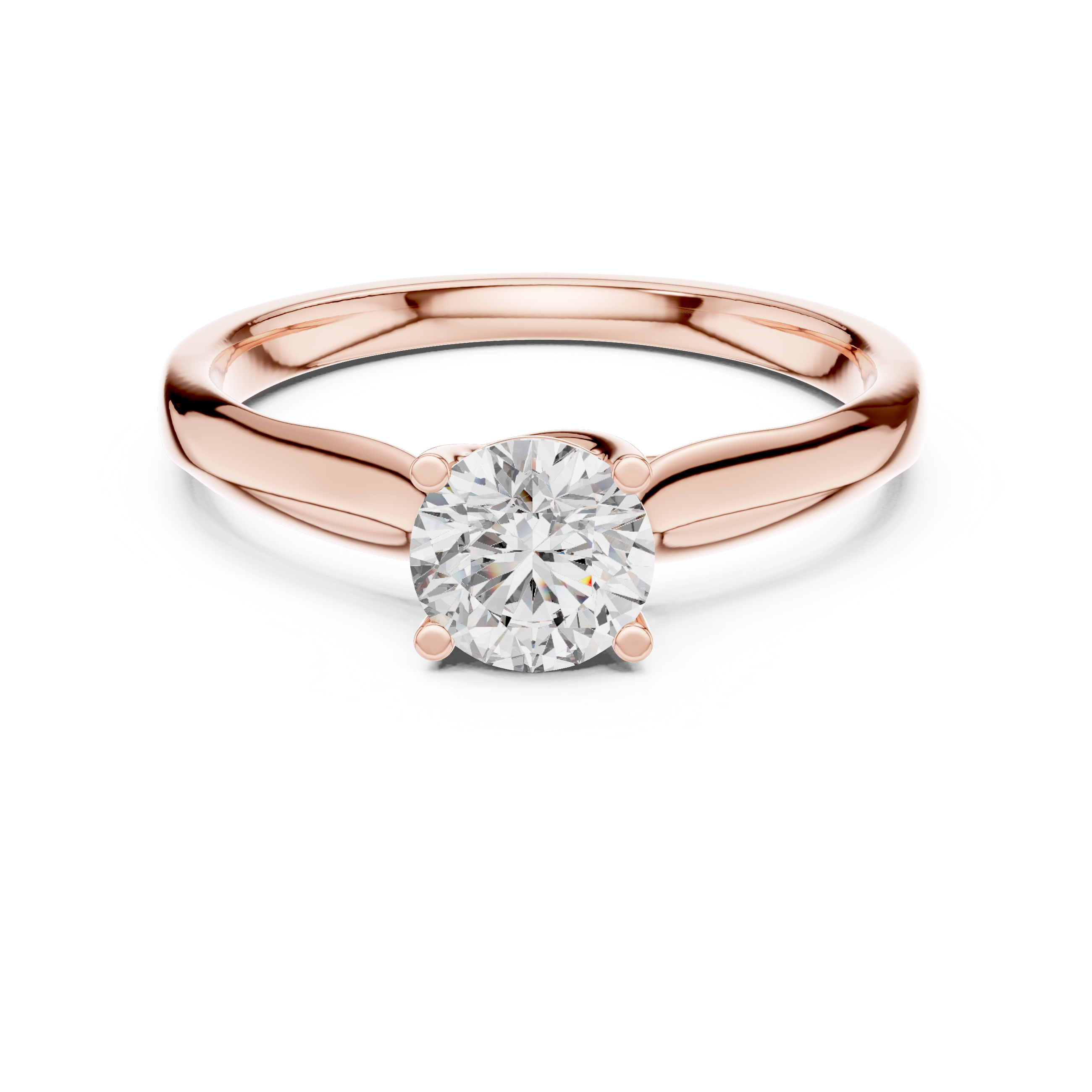 Minimalist Twisted Solitaire Engagement Ring with Round Cut Center Stone
