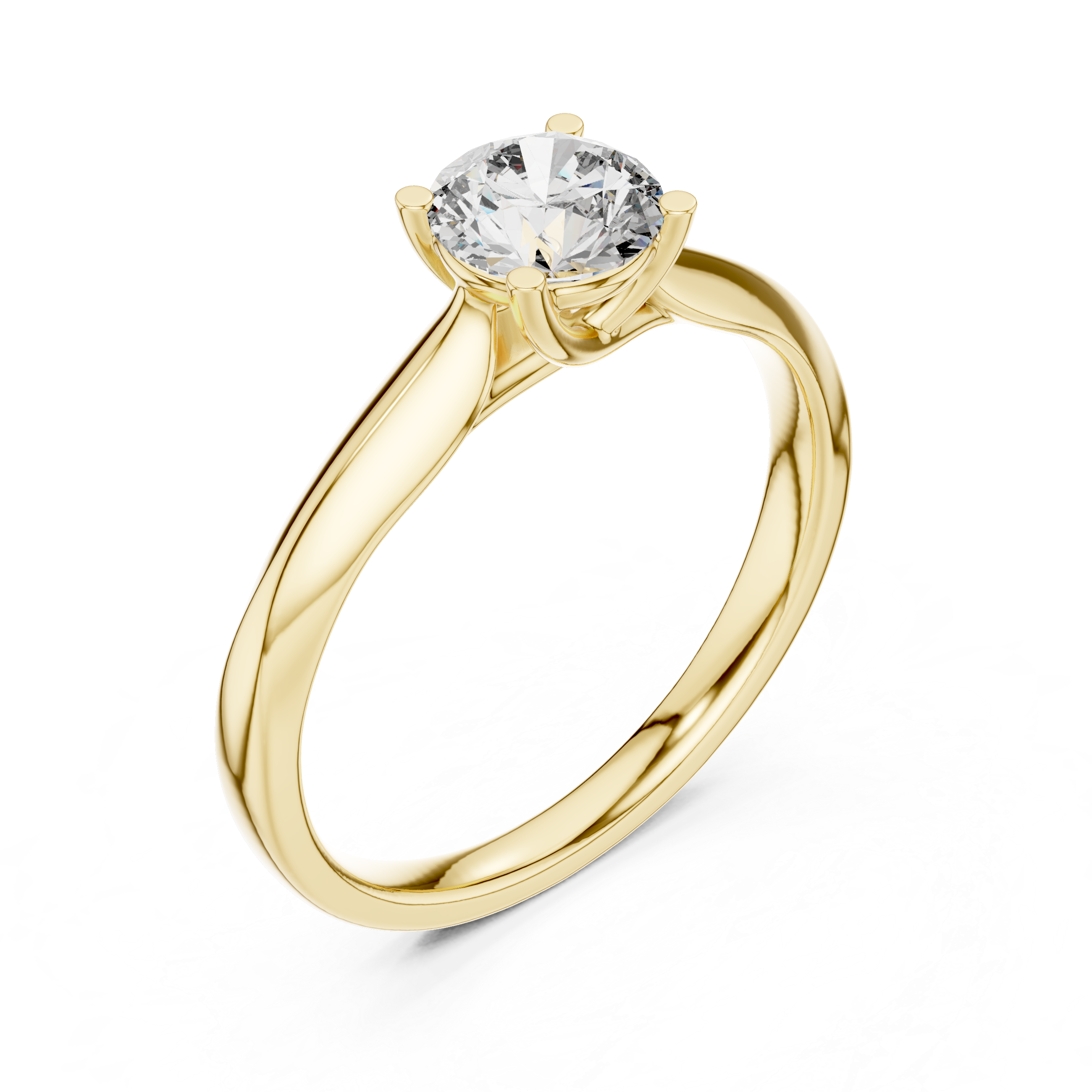 Minimalist Twisted Solitaire Engagement Ring with Round Cut Center Stone
