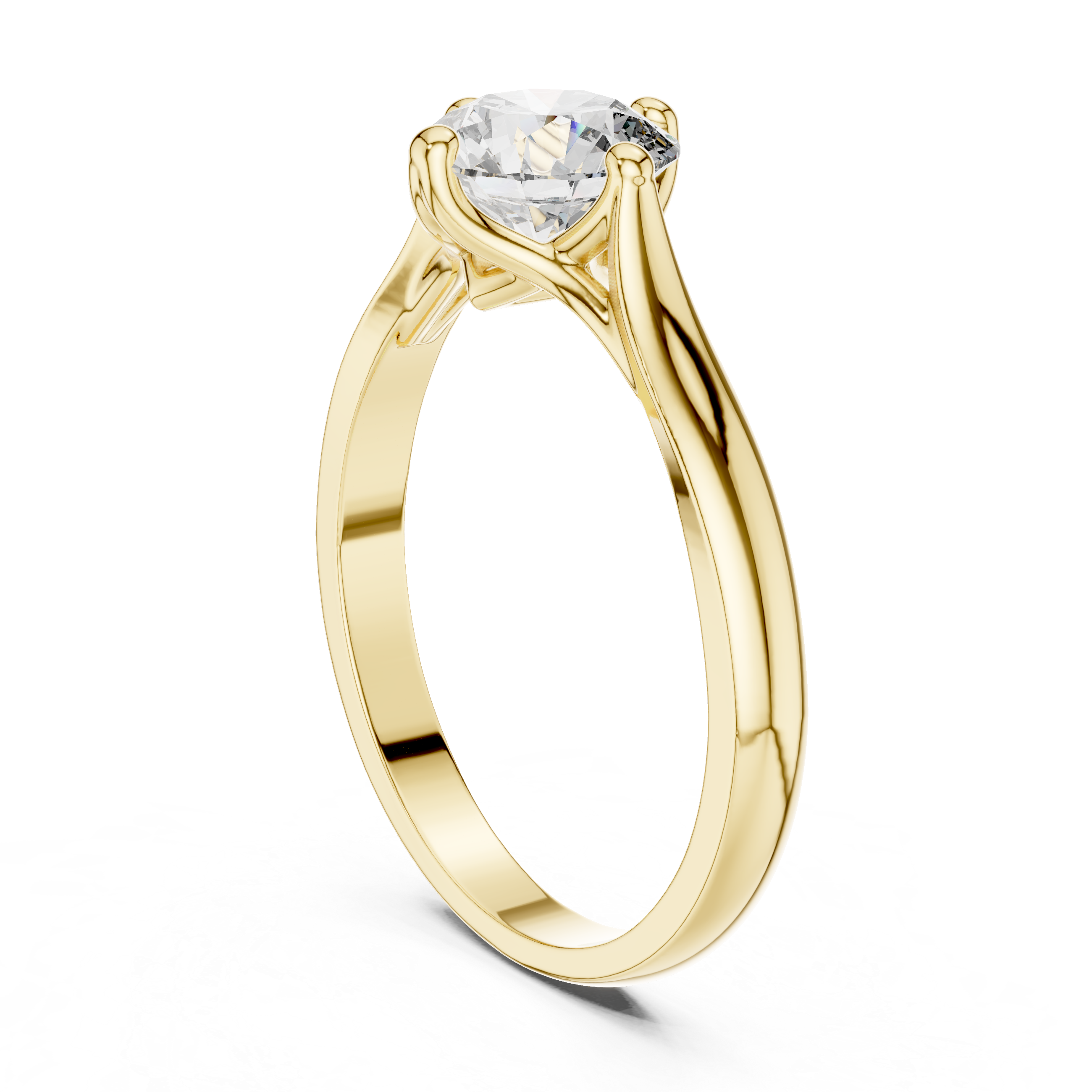 Classic Round Solitaire Engagement Ring with Cathedral Setting