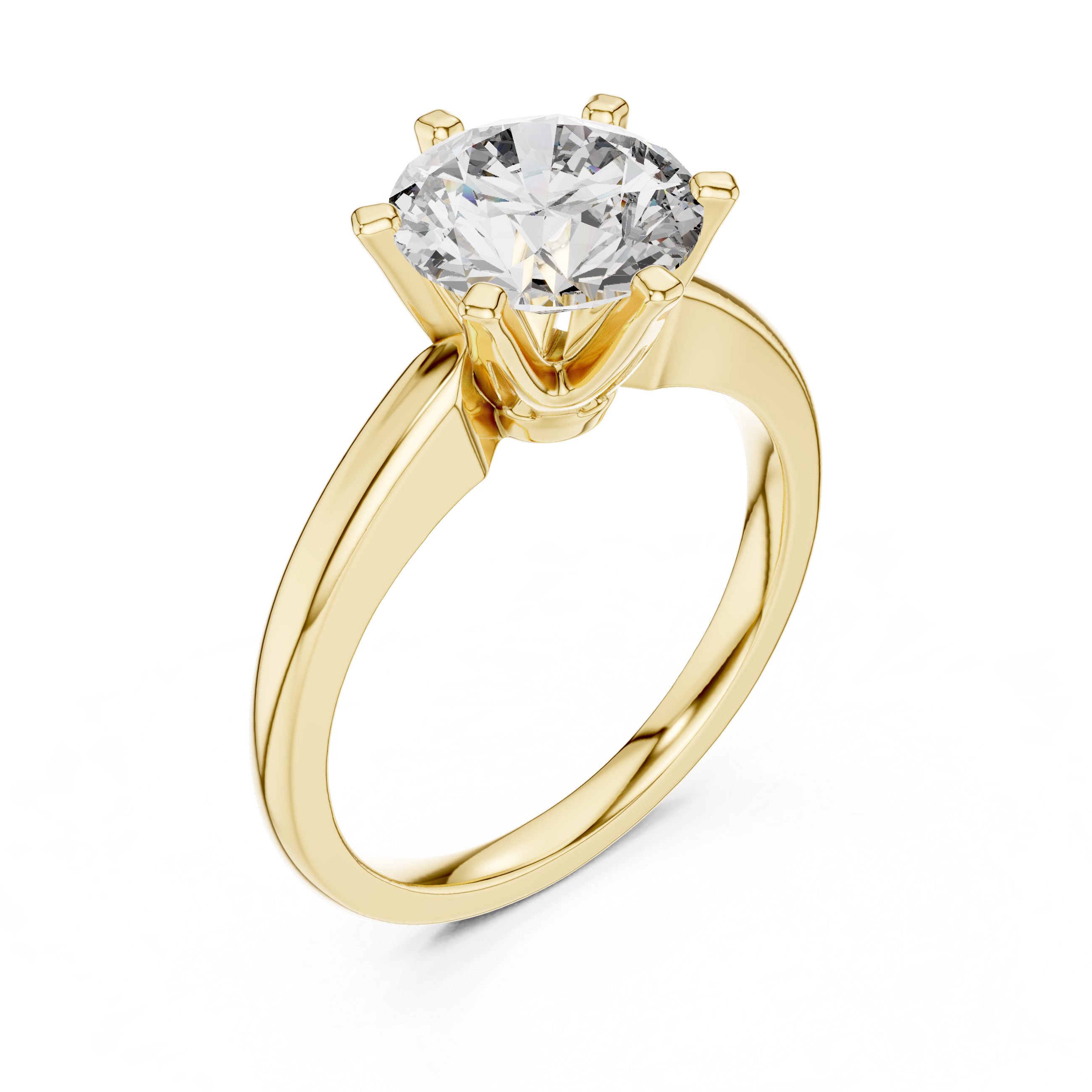 Classic Round Cut Solitaire Engagement Ring with Six Prong Setting