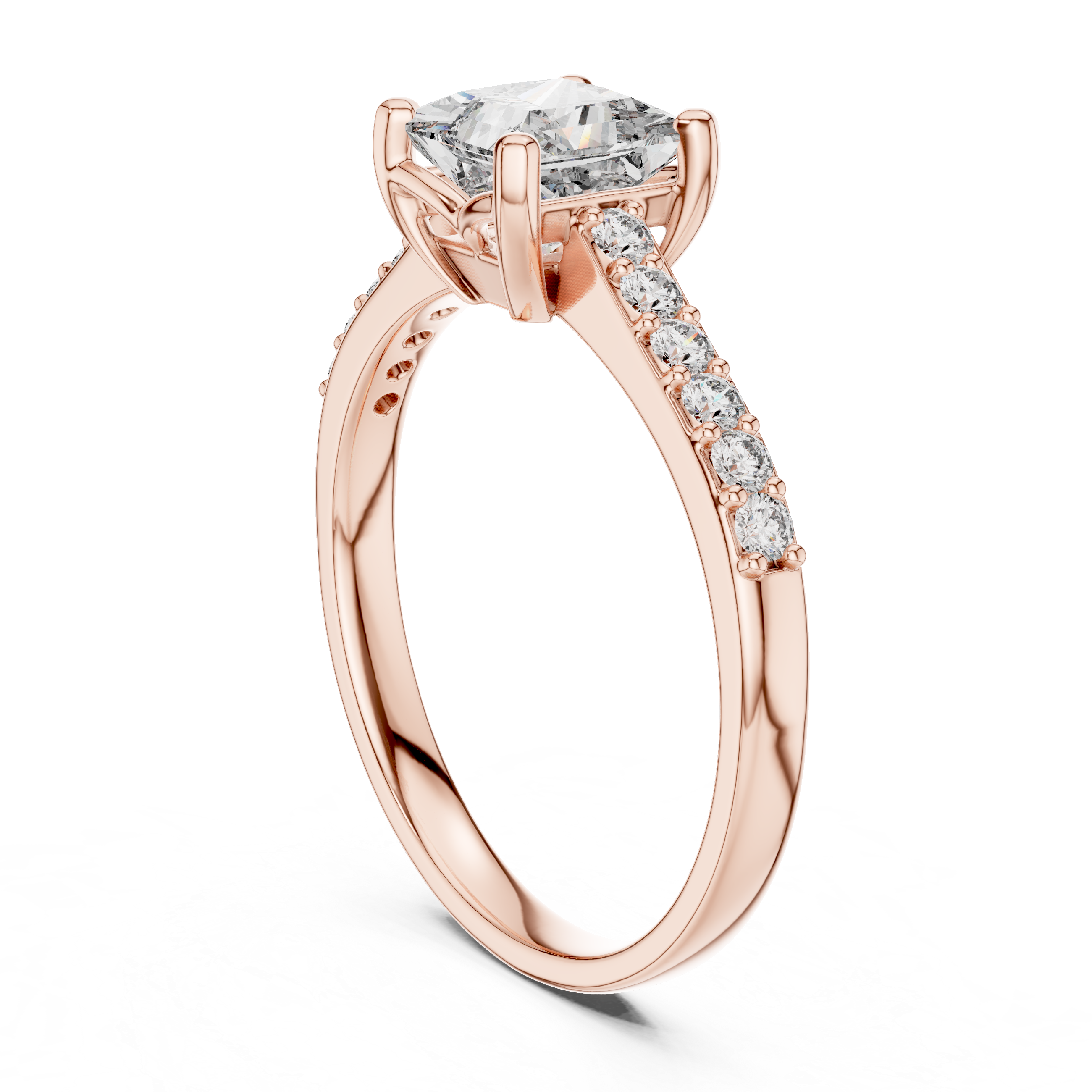 Minimalist Princess Cut Solitaire Engagement Ring