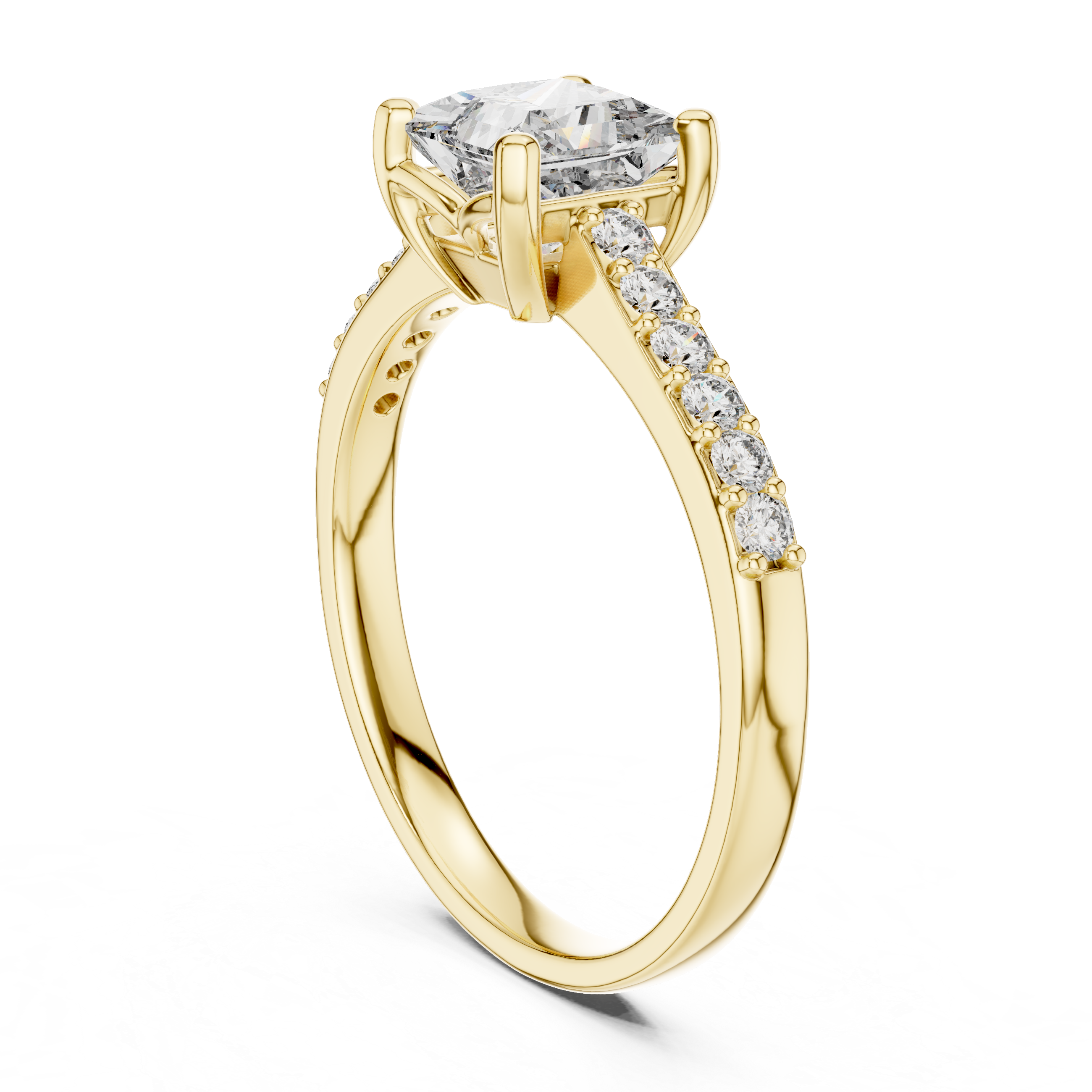 Minimalist Princess Cut Solitaire Engagement Ring