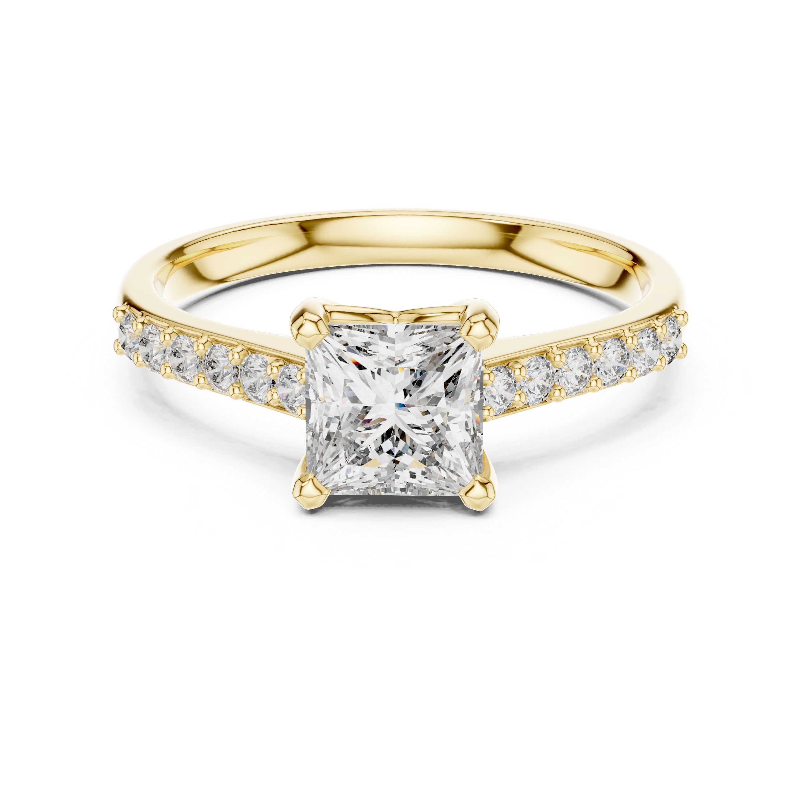 Minimalist Princess Cut Solitaire Engagement Ring