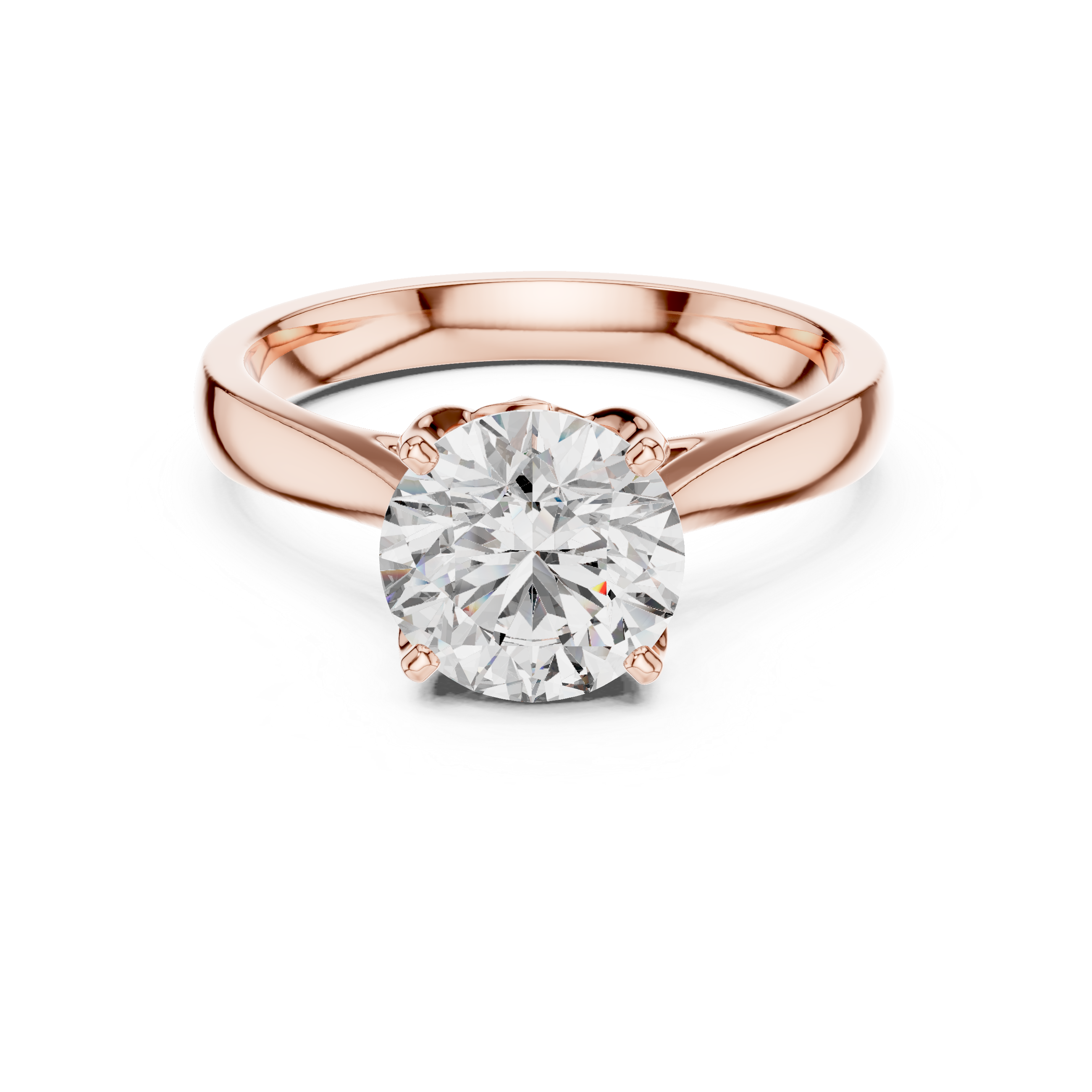 Classic Round Solitaire Engagement Ring with Cathedral Setting
