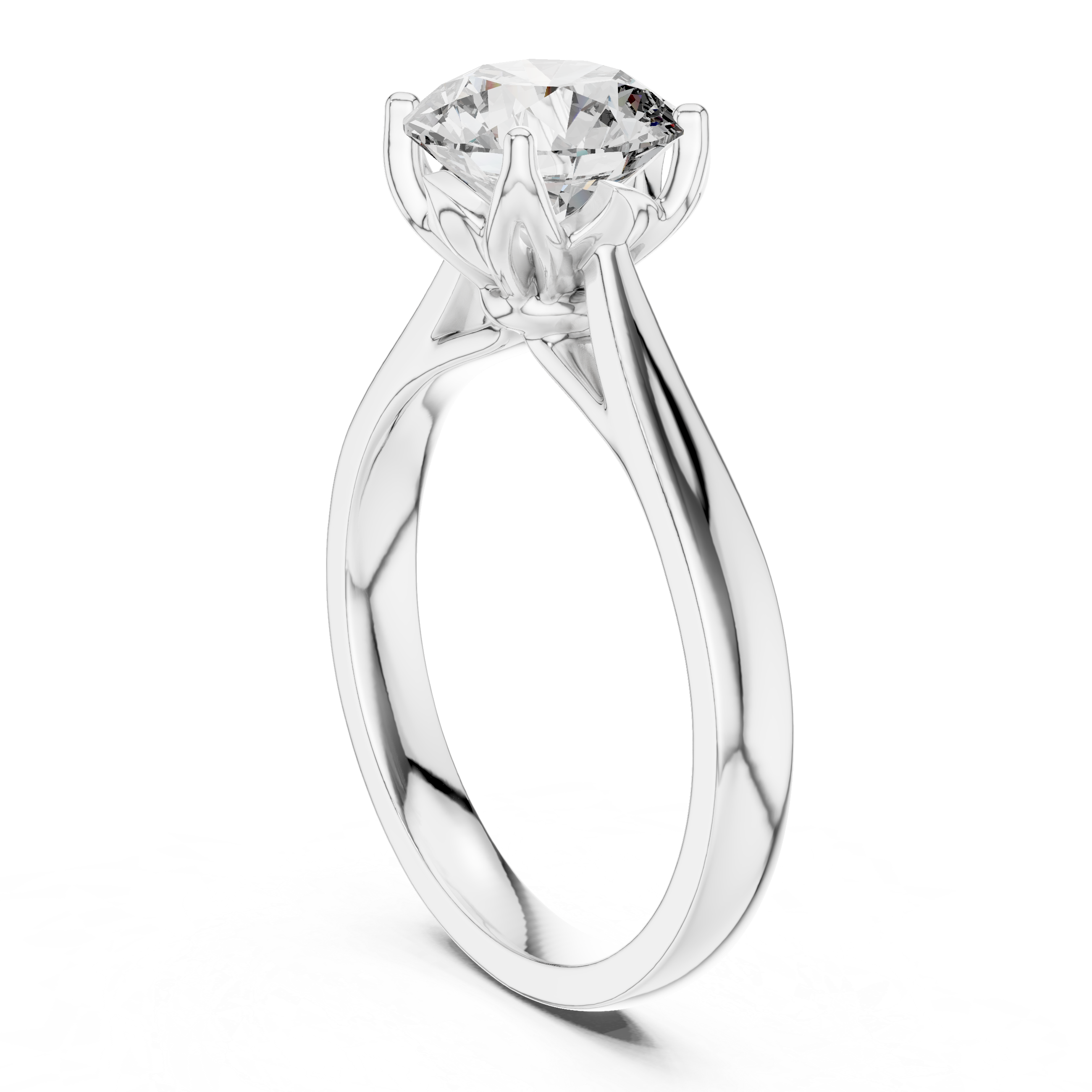 Classic Round Solitaire Engagement Ring with Cathedral Setting