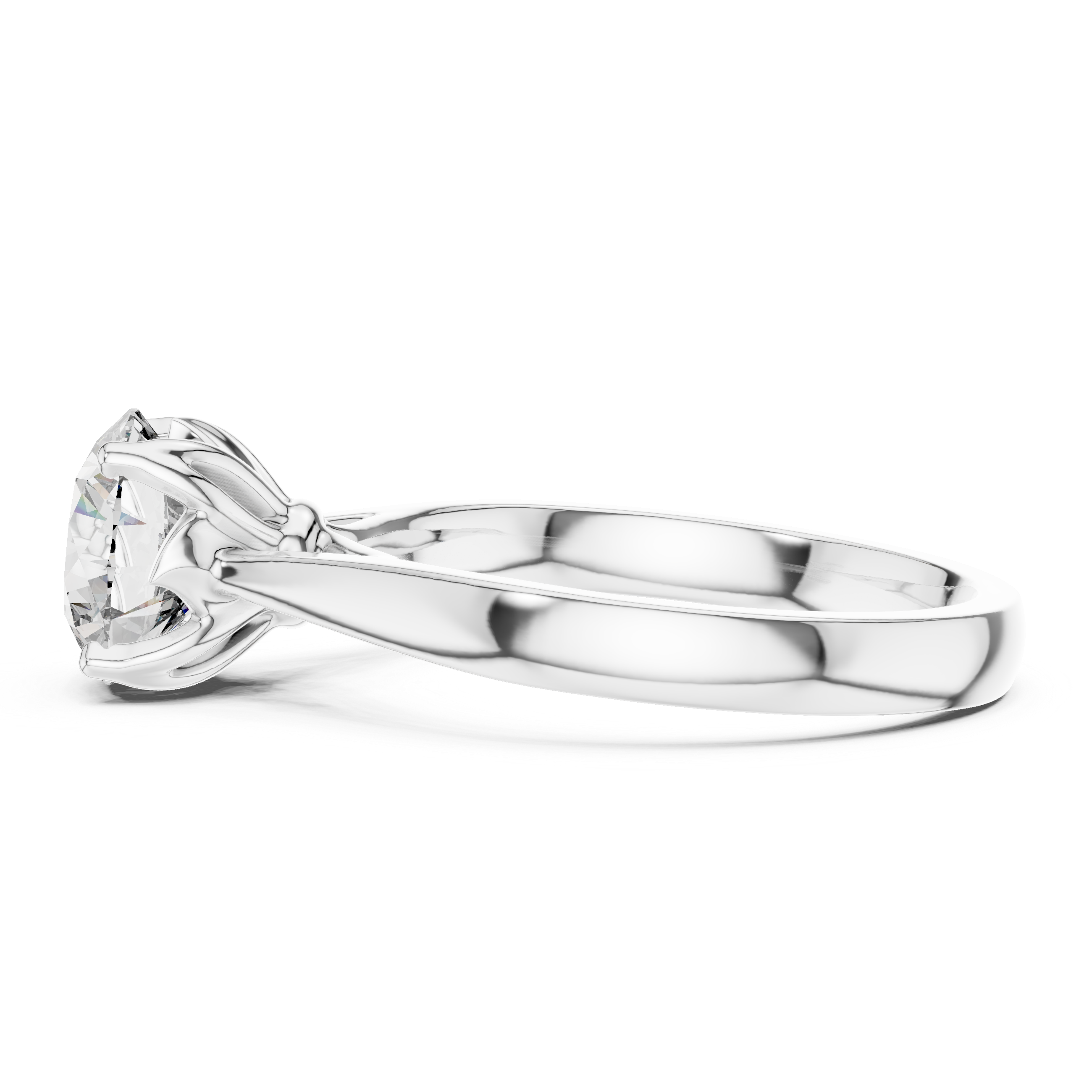 Classic Round Solitaire Engagement Ring with Cathedral Setting