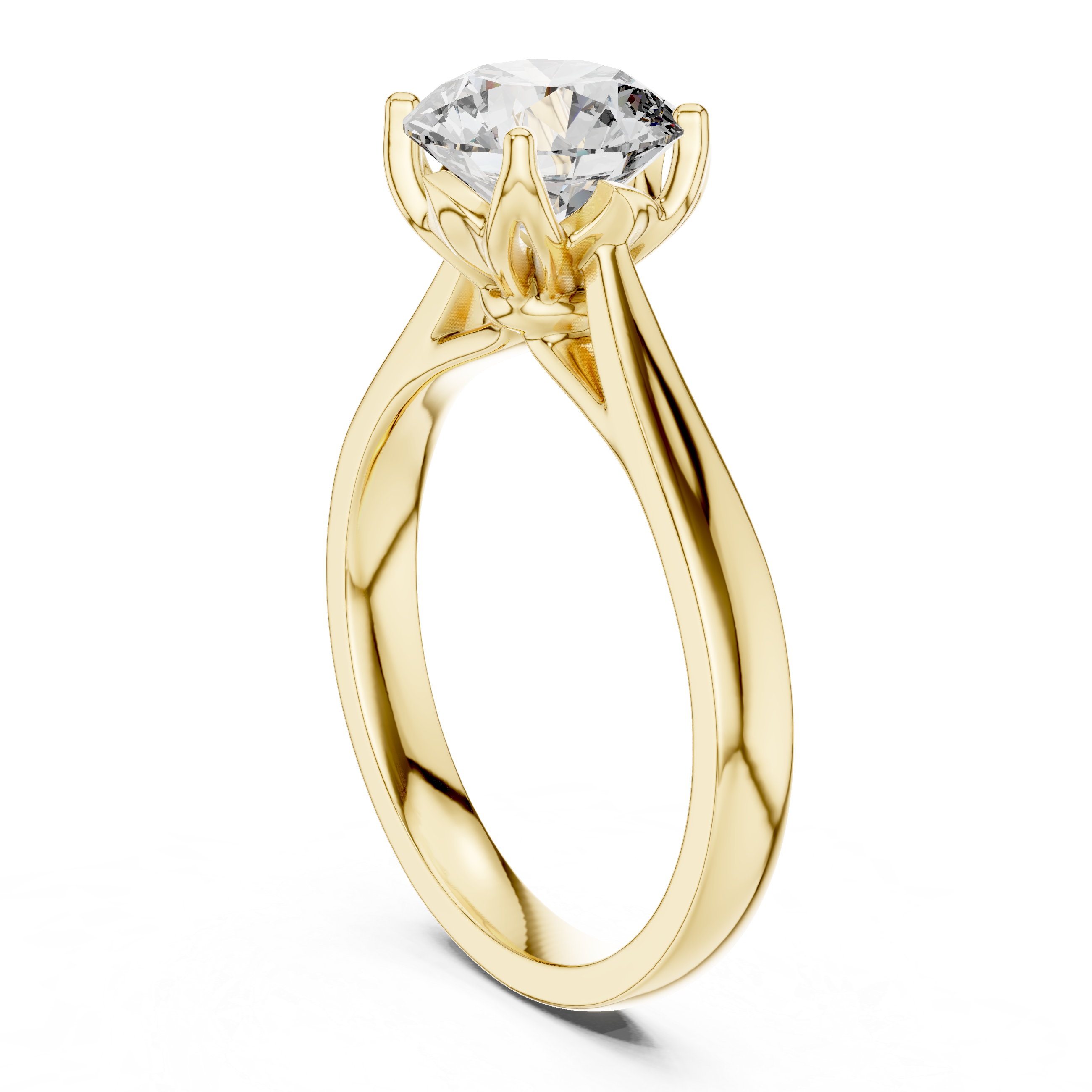 Classic Round Solitaire Engagement Ring with Cathedral Setting