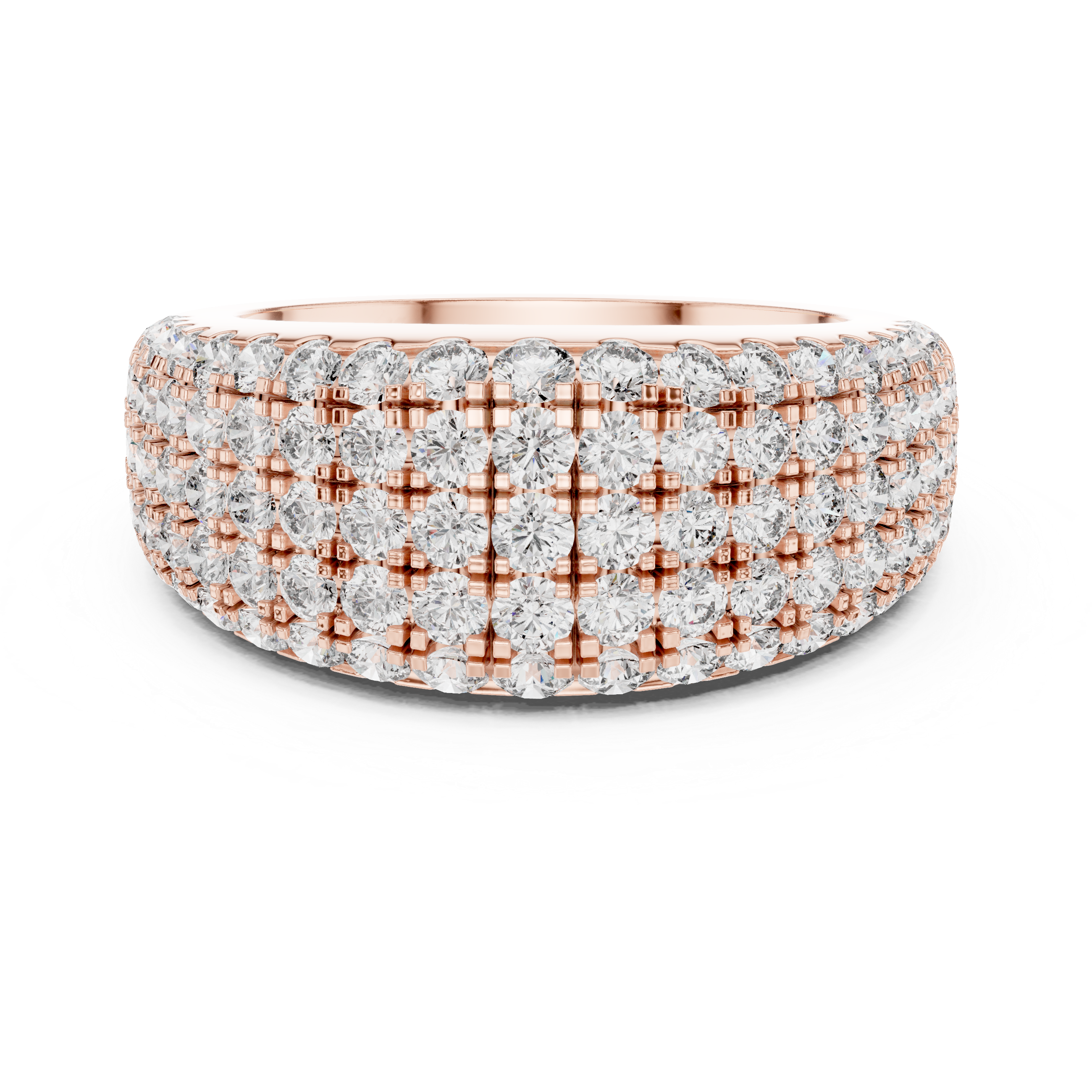 Multi-Row Pavé Diamond Dome Ring