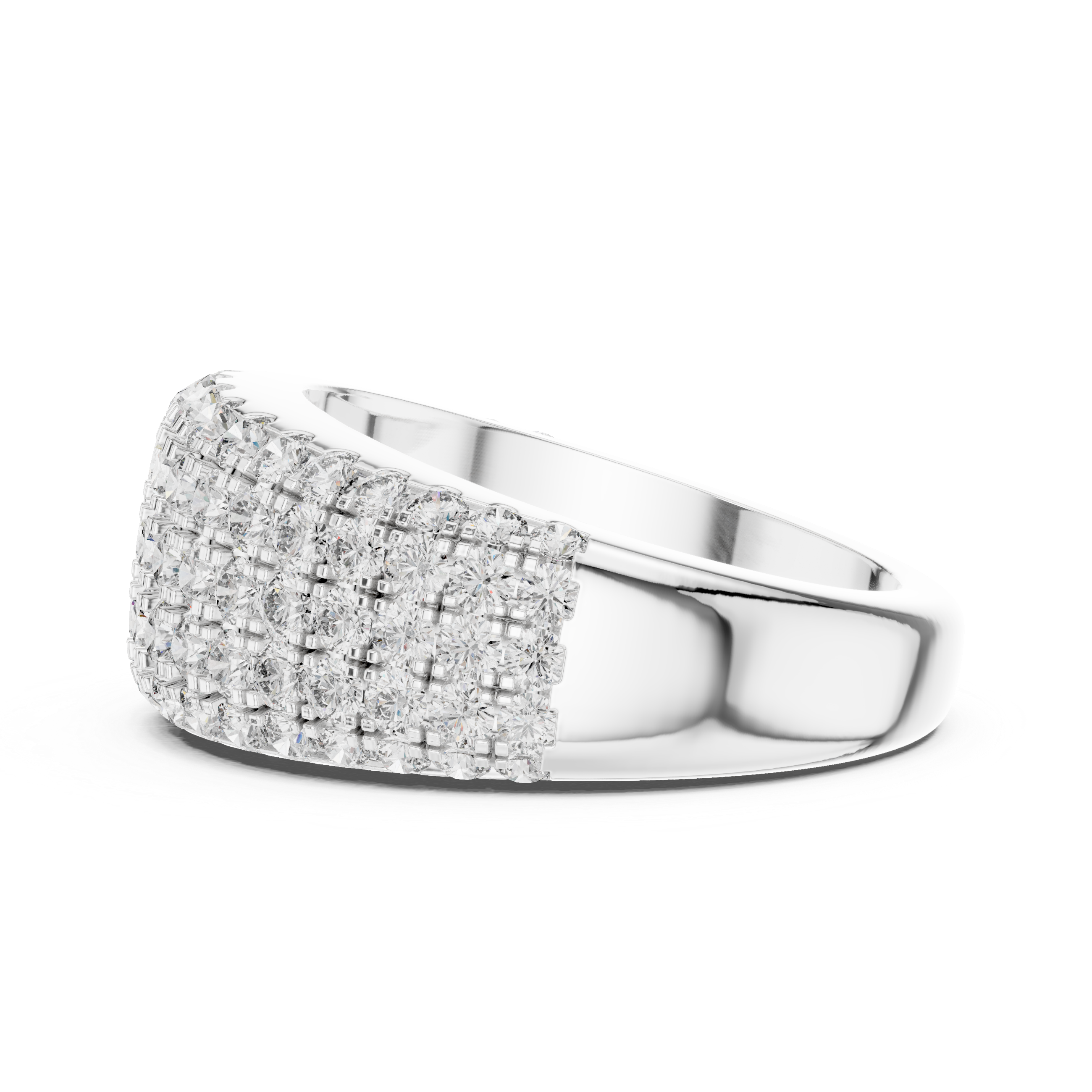 Multi-Row Pavé Diamond Dome Ring