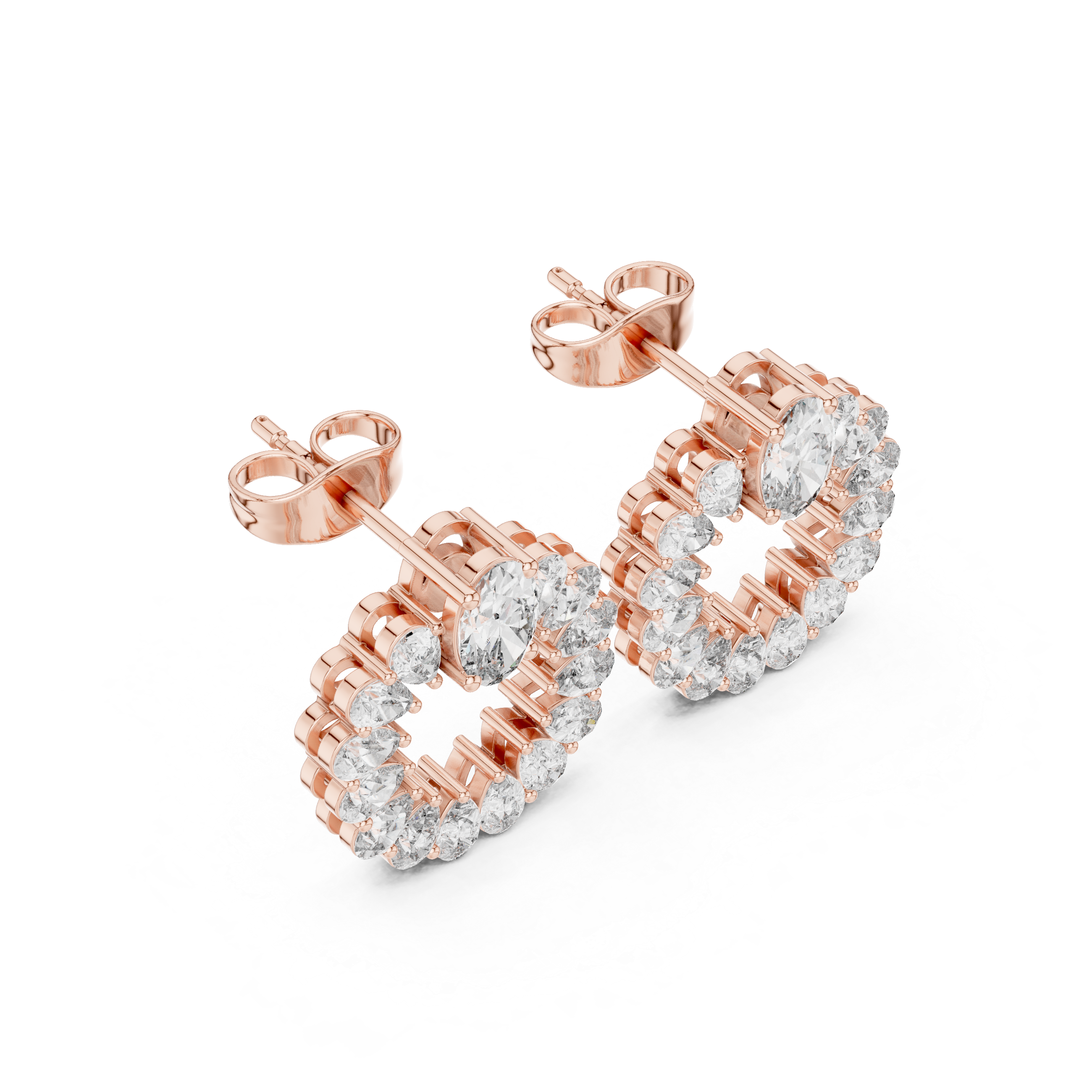 Radiant Diamond Halo Earrings