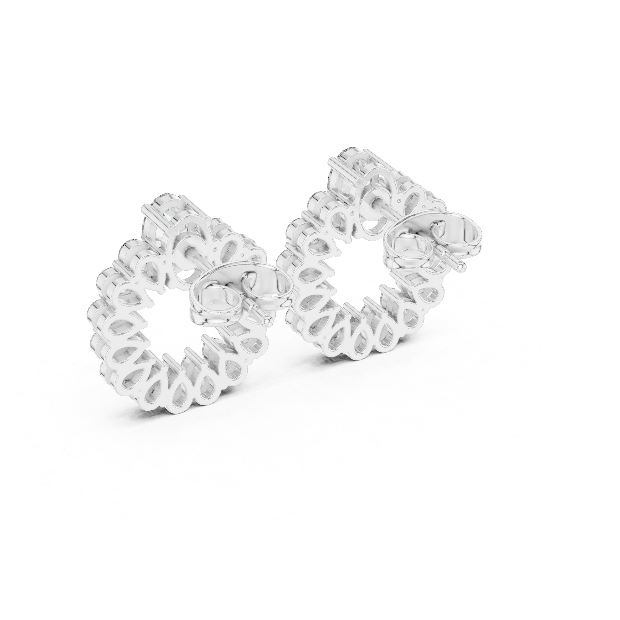 Radiant Diamond Halo Earrings