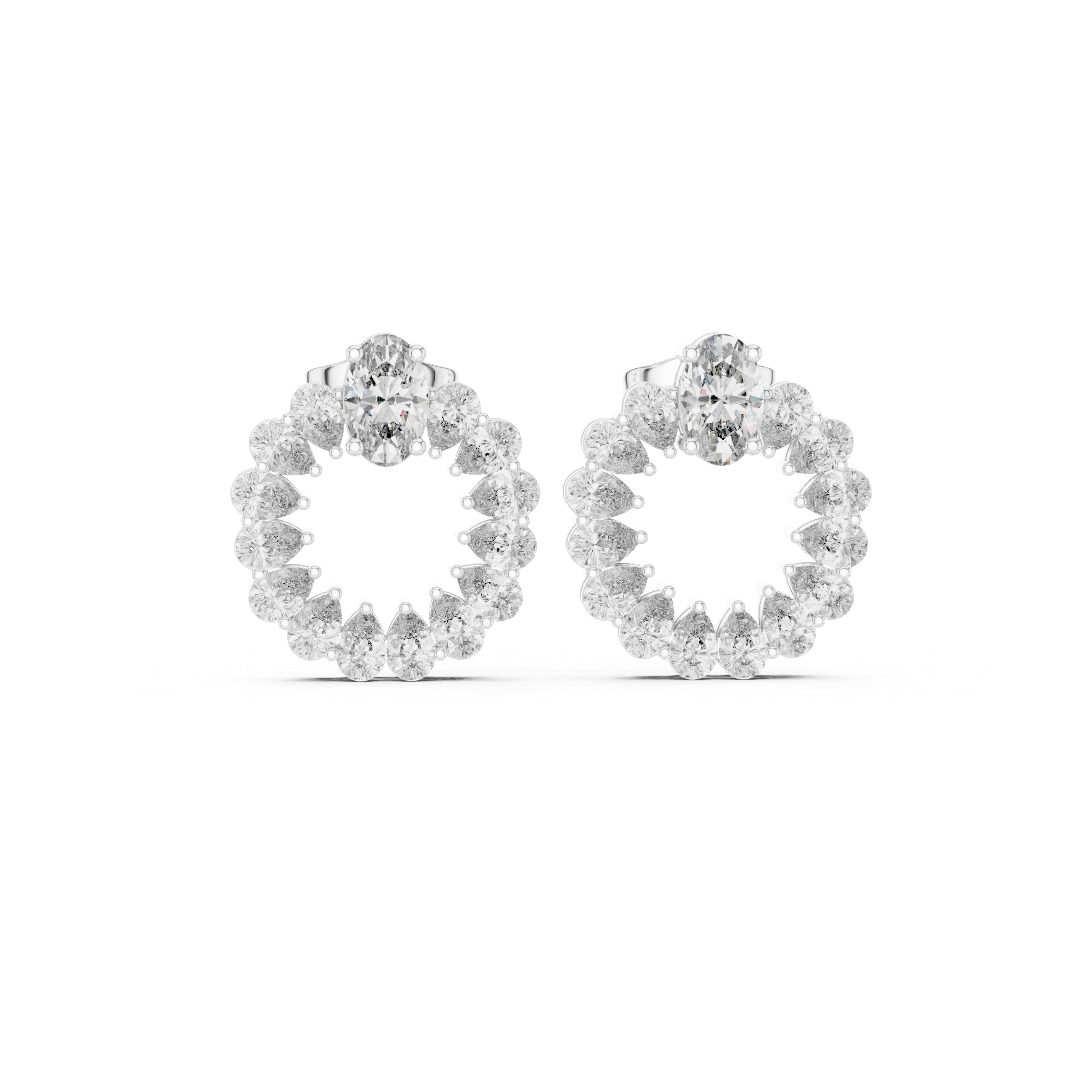 Radiant Diamond Halo Earrings