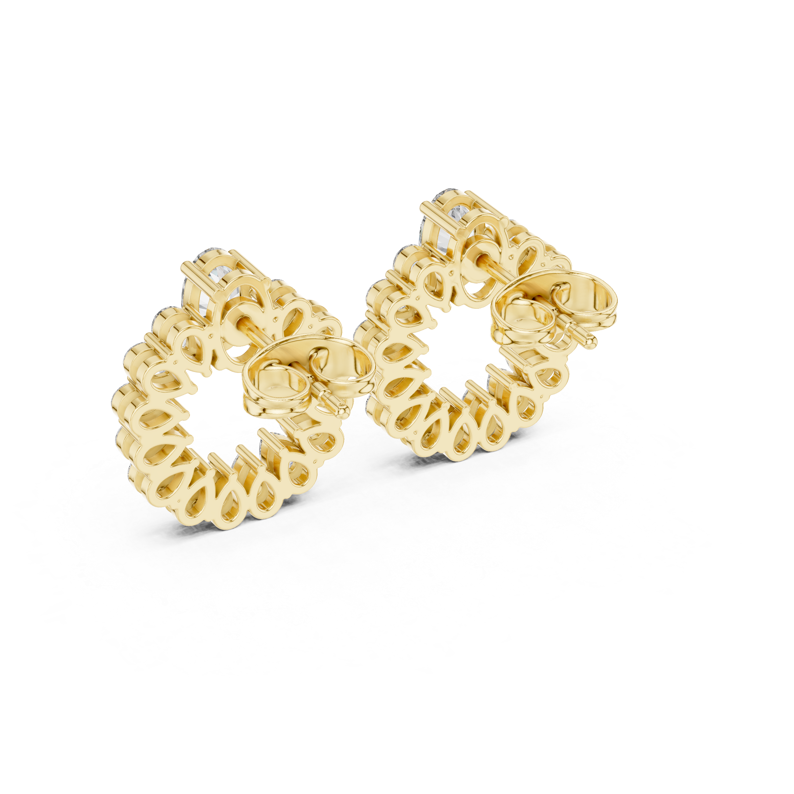 Radiant Diamond Halo Earrings
