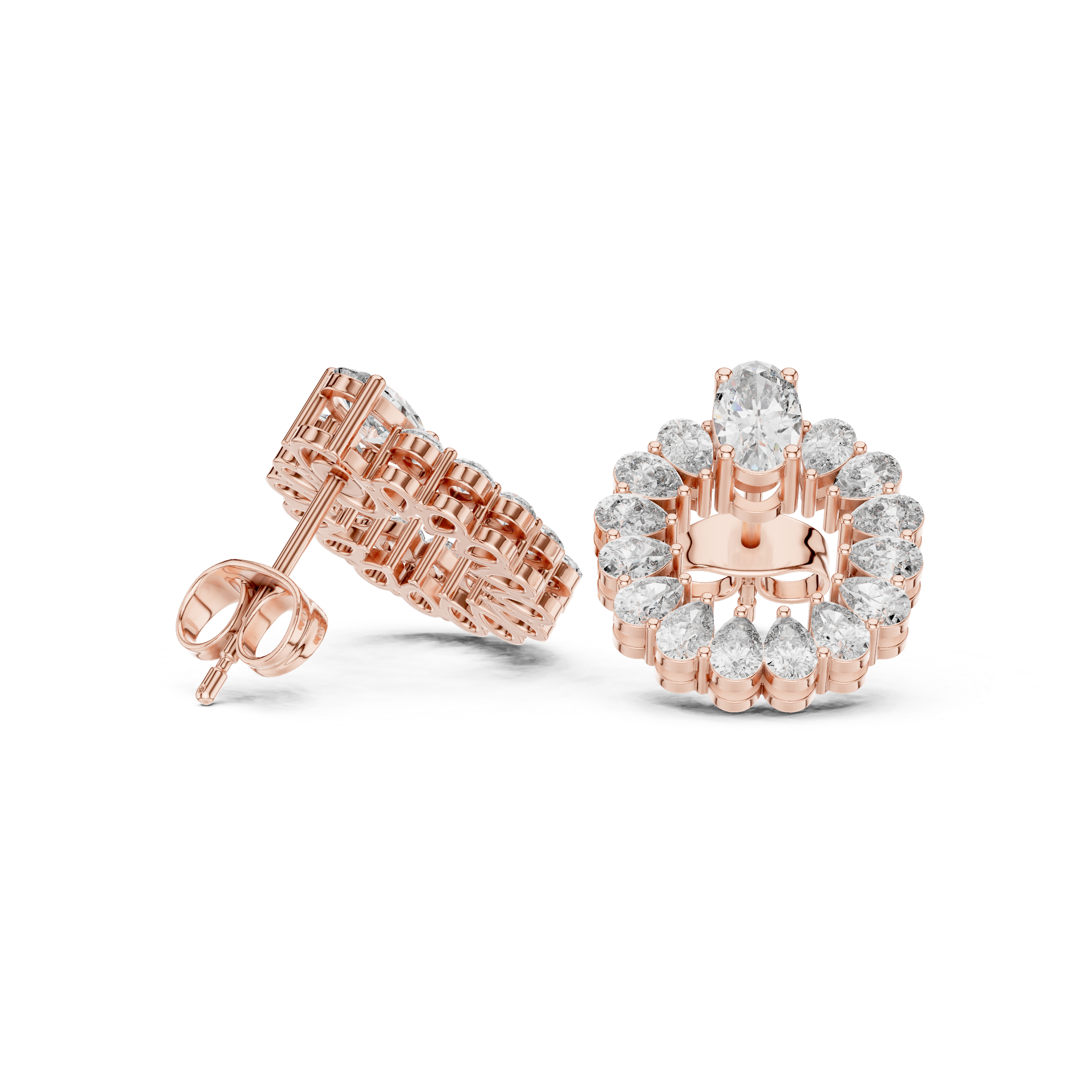 Radiant Diamond Halo Earrings