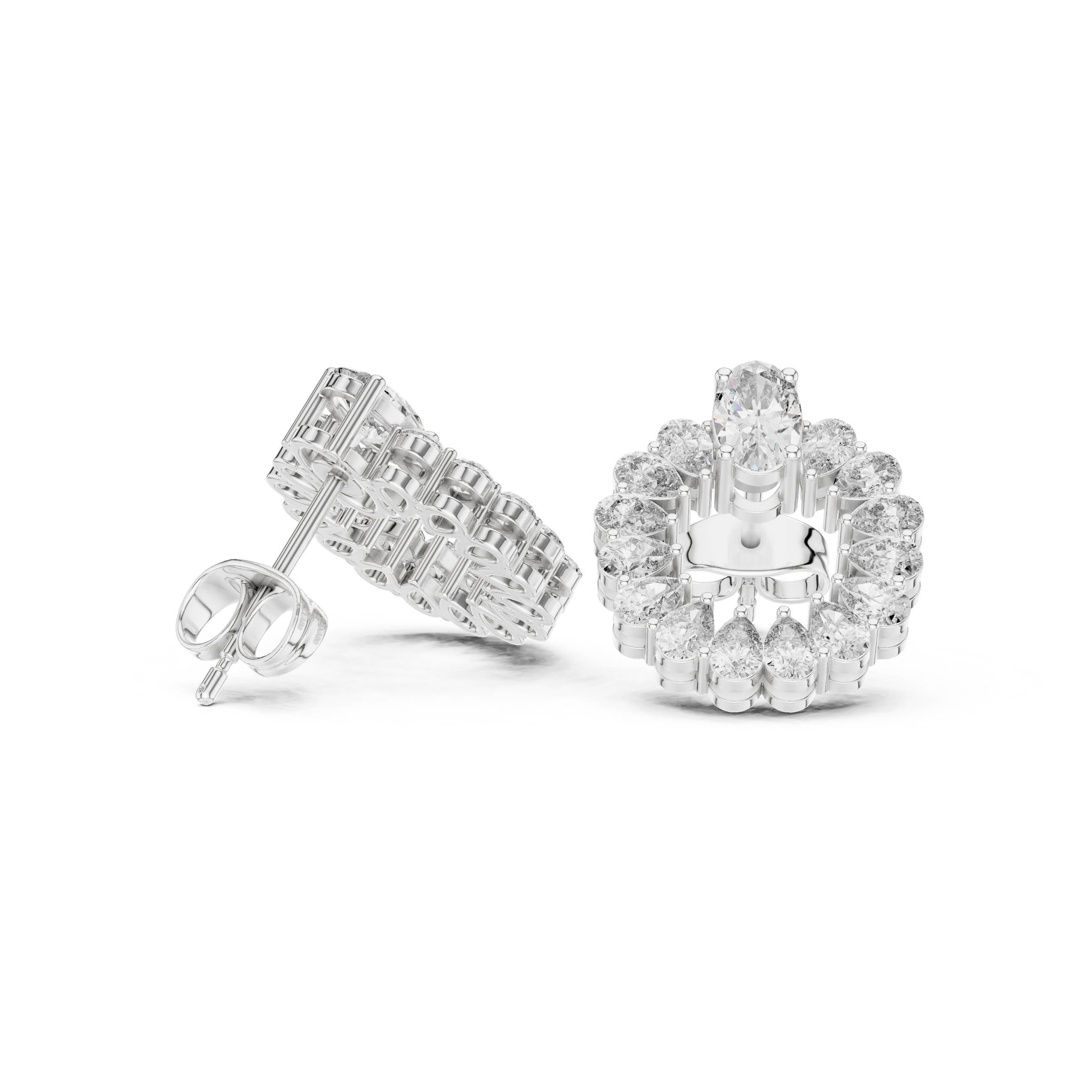 Radiant Diamond Halo Earrings