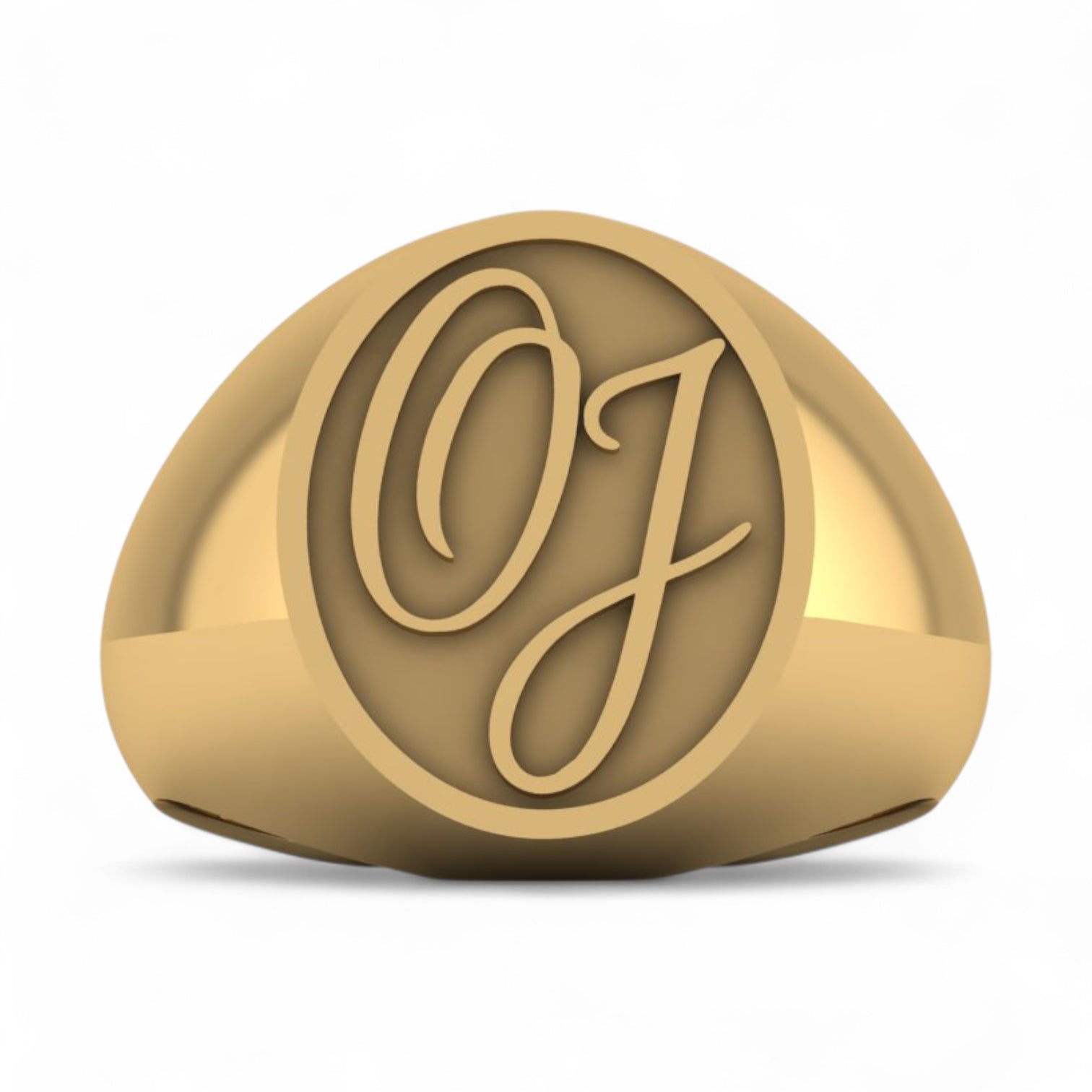 Custom Monogram Ring – Handcrafted Precious Round Face Signet Ring