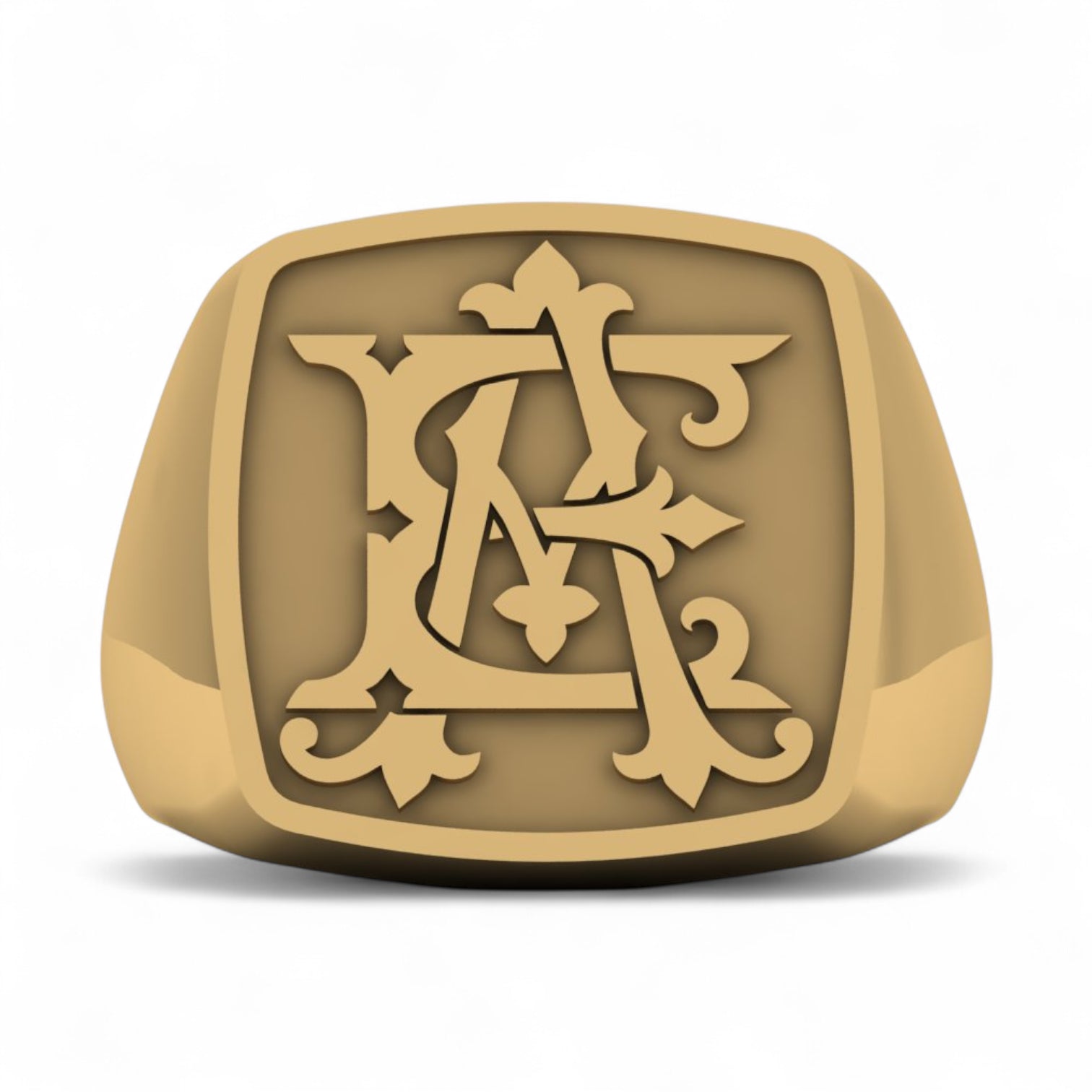 Custom Monogram Ring – Handcrafted Precious Square Face Signet Ring
