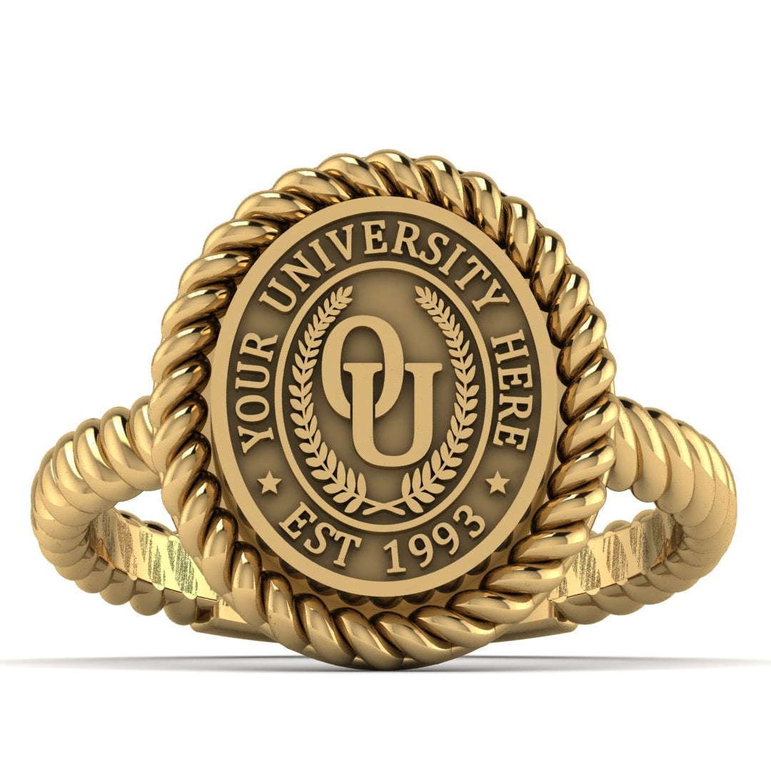 Personalized School Ring | Custom University Ring in Gold or Sterling Silver