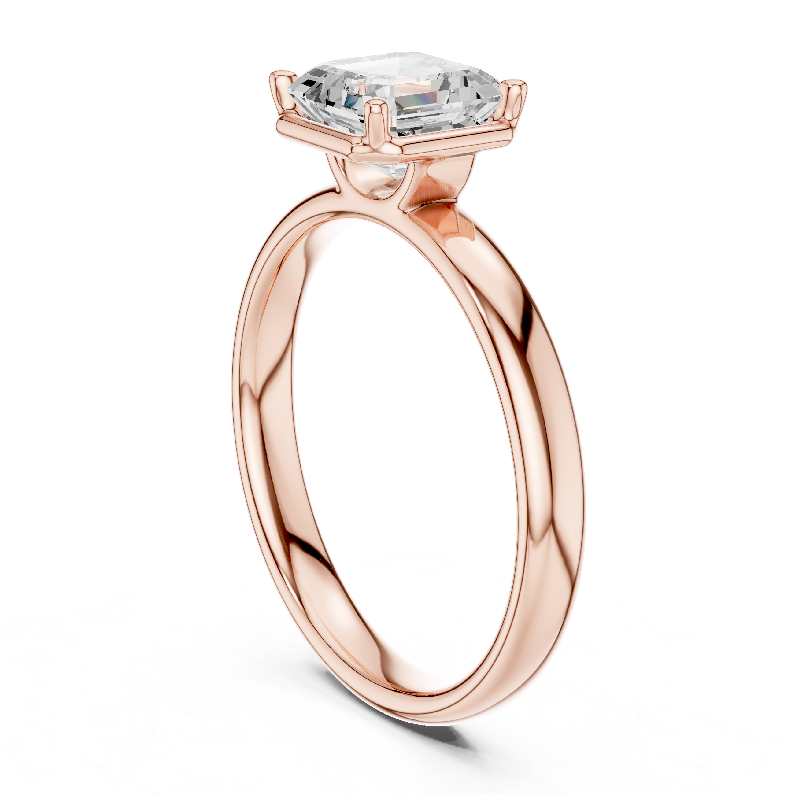 Asscher Cut Solitaire Ring – Classic Minimal Prong Setting
