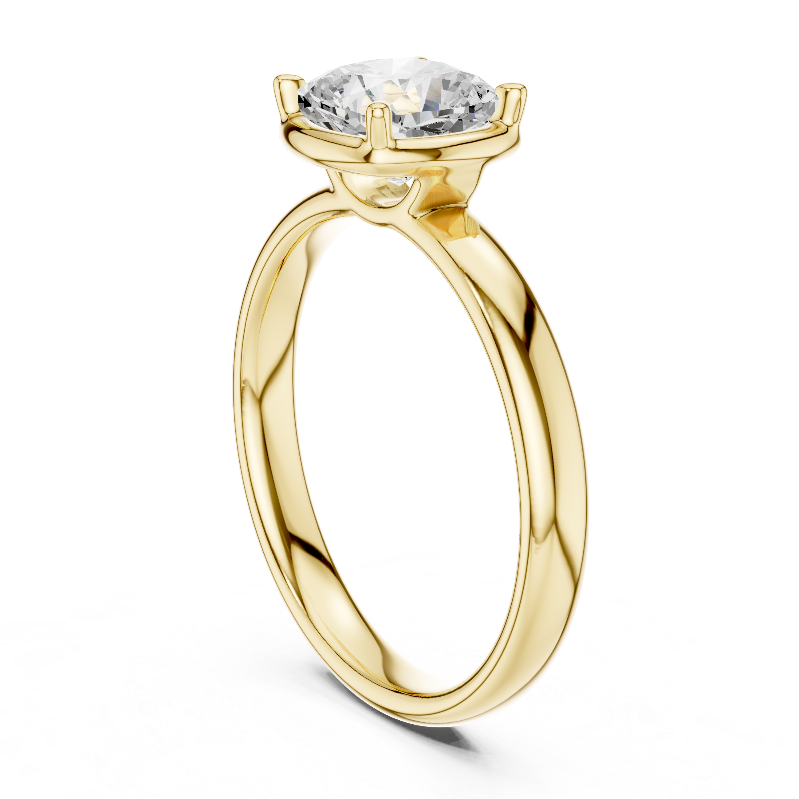 Cushion Cut Solitaire Ring – Soft Edge Classic Design