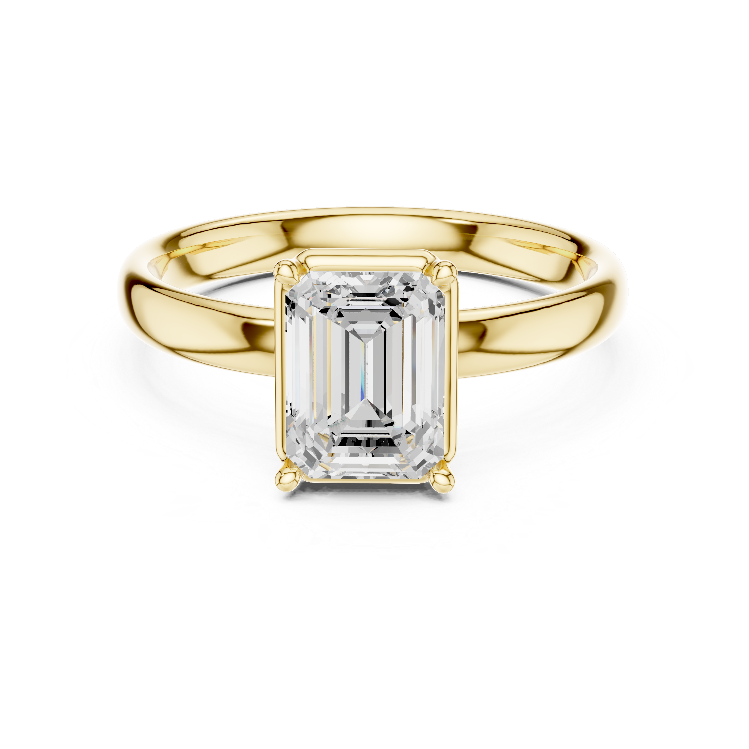 Emerald Cut Solitaire Ring – Sleek Minimal Prong Design