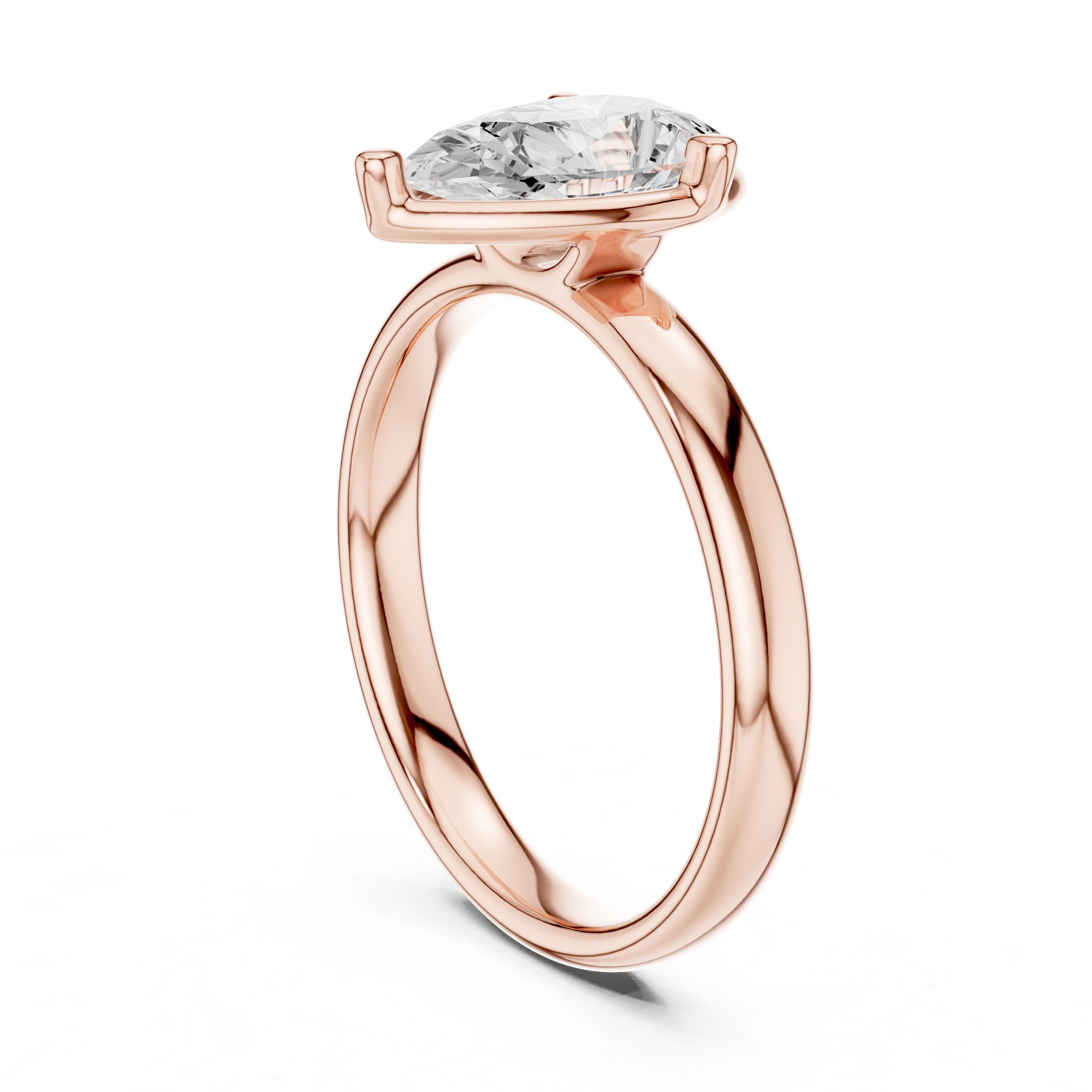 Pear Cut Solitaire Ring – Elegant Minimal Classic Design