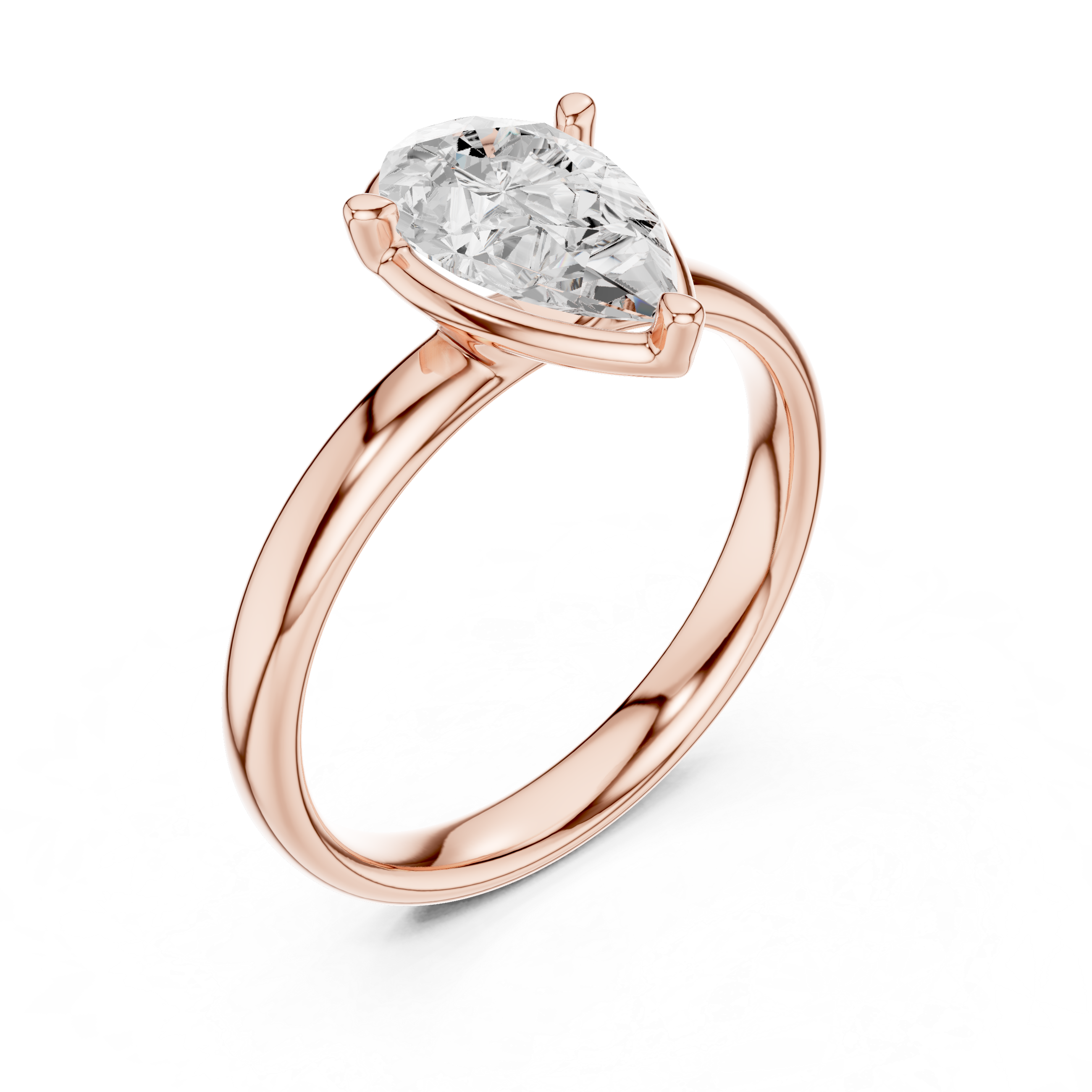 Pear Cut Solitaire Ring – Elegant Minimal Classic Design