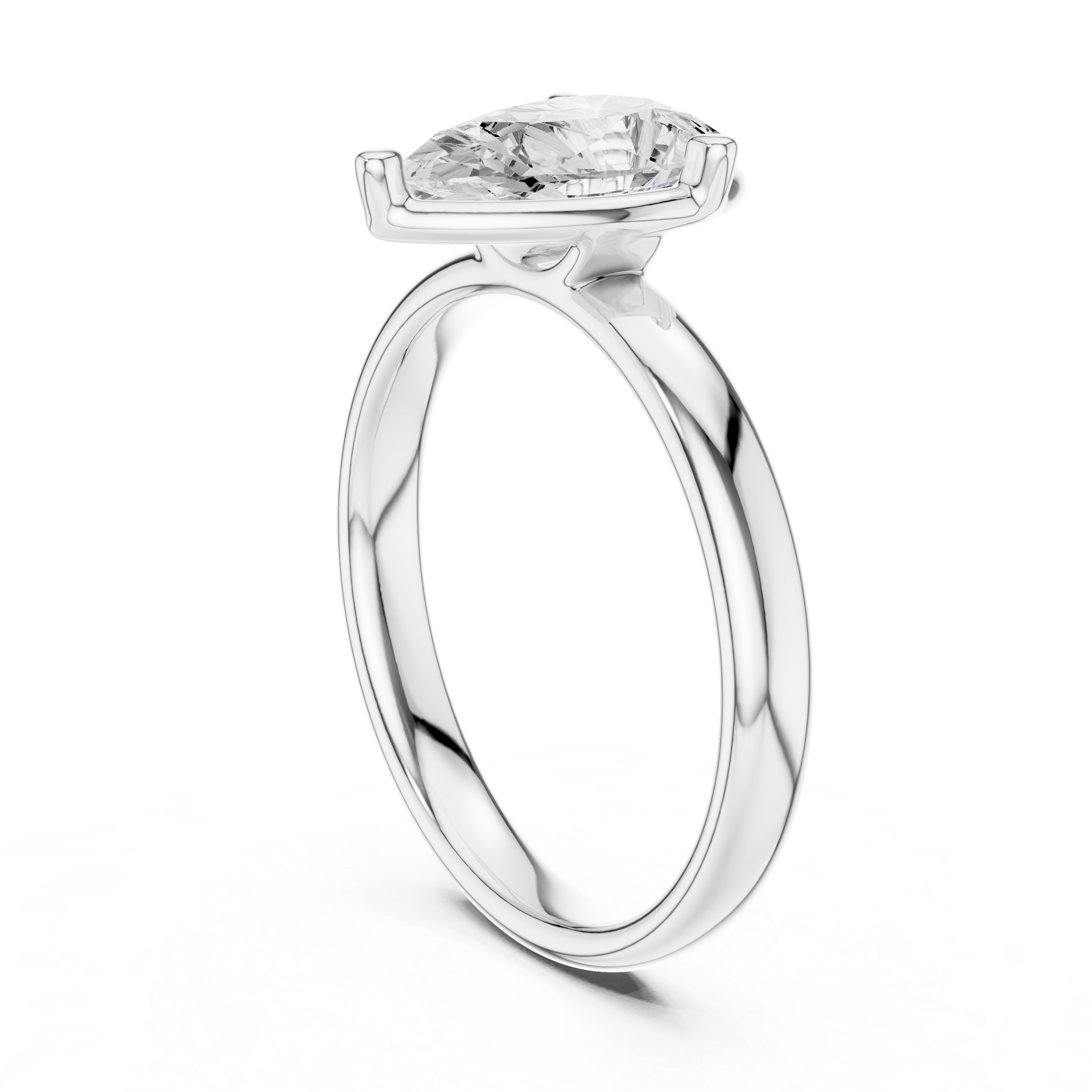 Pear Cut Solitaire Ring – Elegant Minimal Classic Design