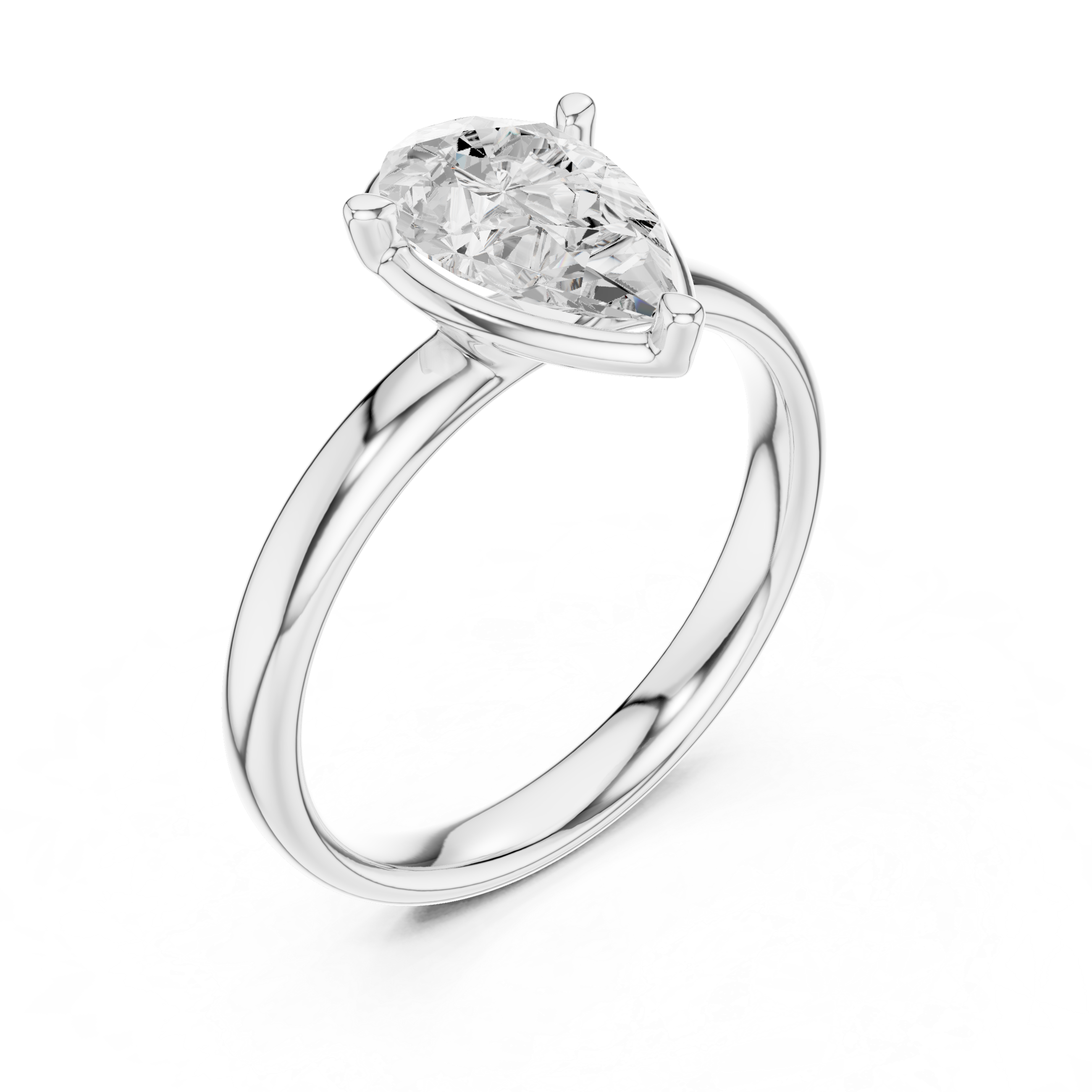 Pear Cut Solitaire Ring – Elegant Minimal Classic Design