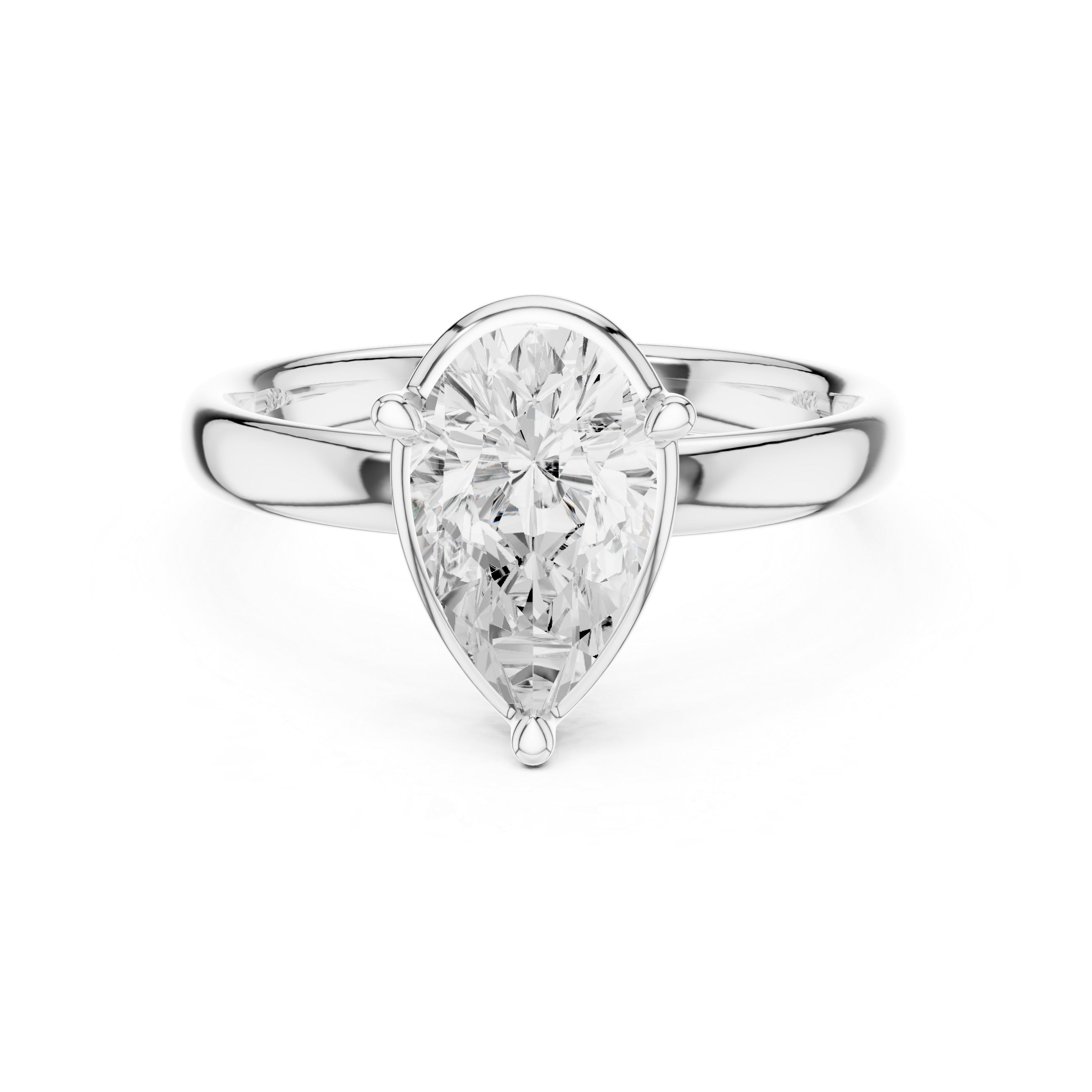 Pear Cut Solitaire Ring – Elegant Minimal Classic Design