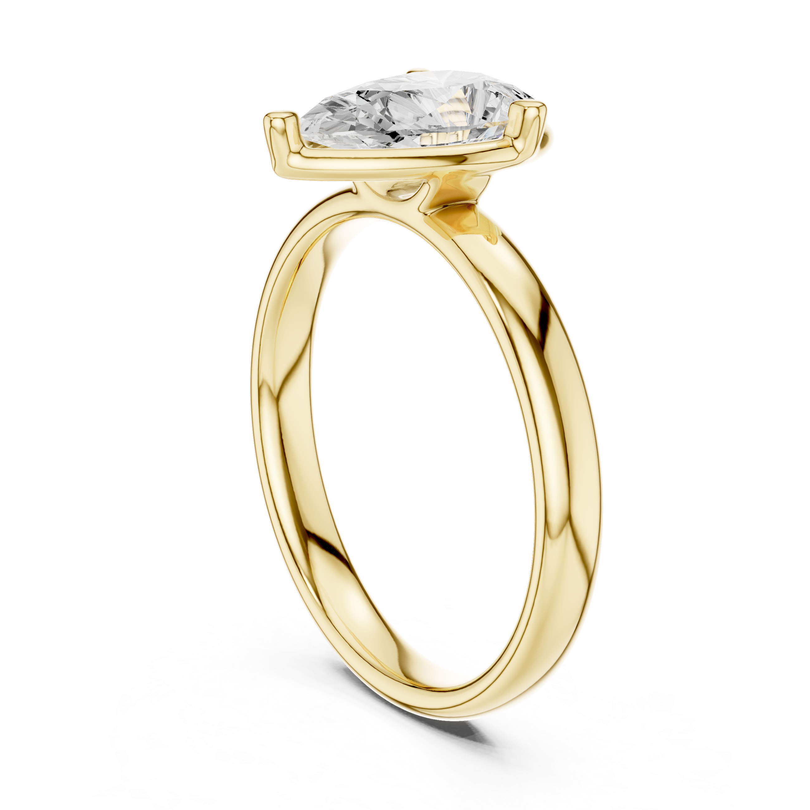 Pear Cut Solitaire Ring – Elegant Minimal Classic Design