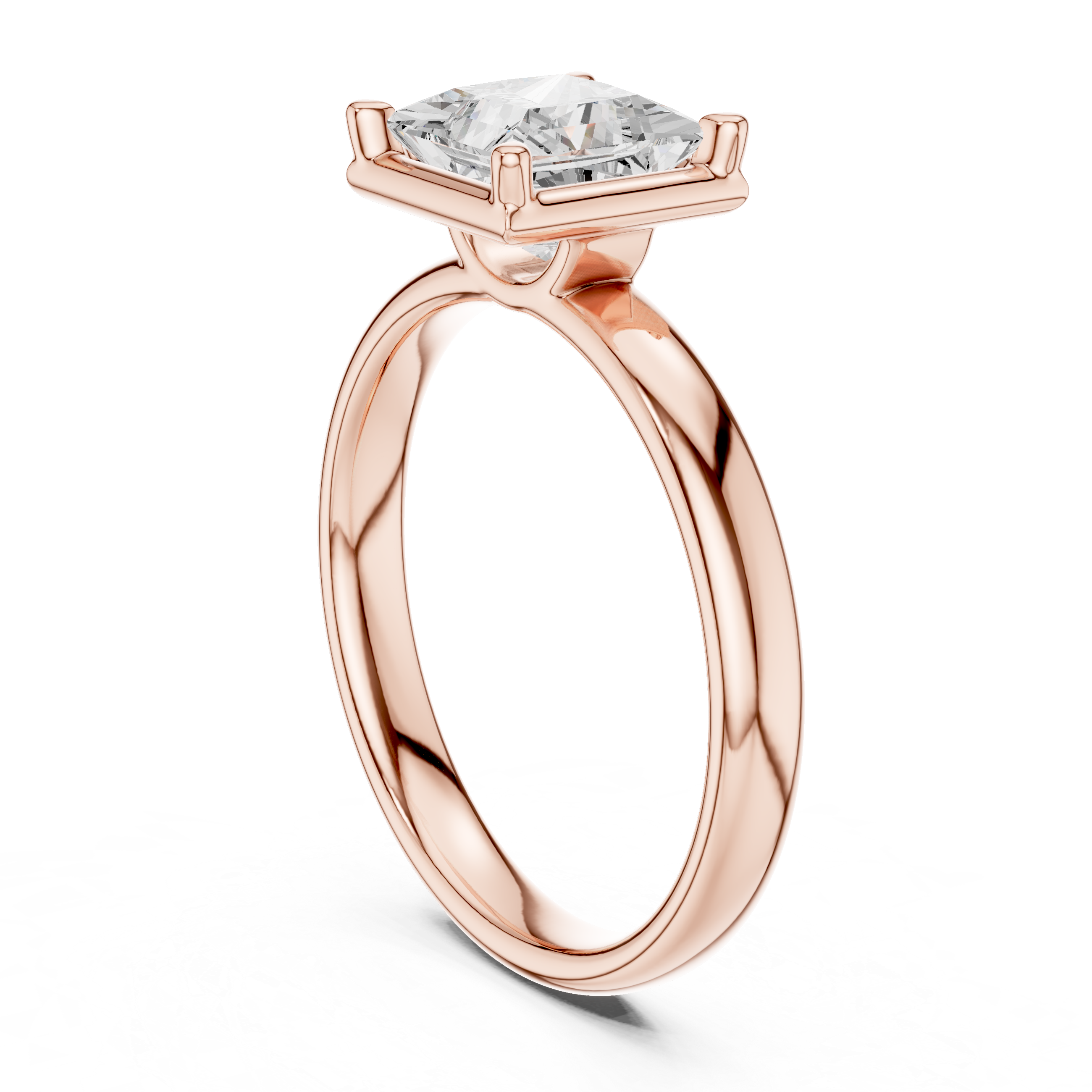 Princess Cut Solitaire Ring – Timeless Minimal Elegance