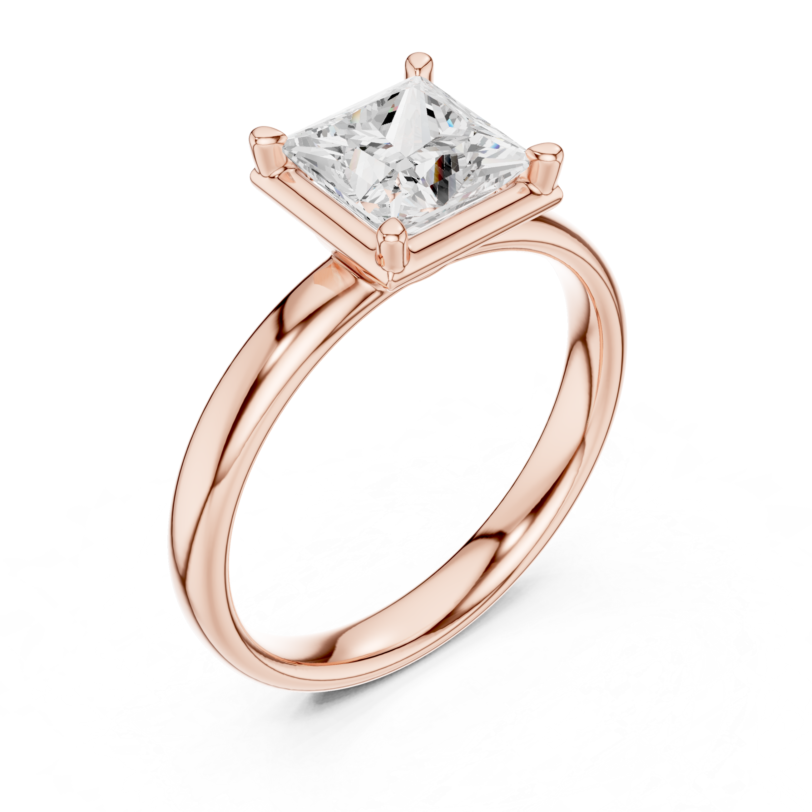 Princess Cut Solitaire Ring – Timeless Minimal Elegance