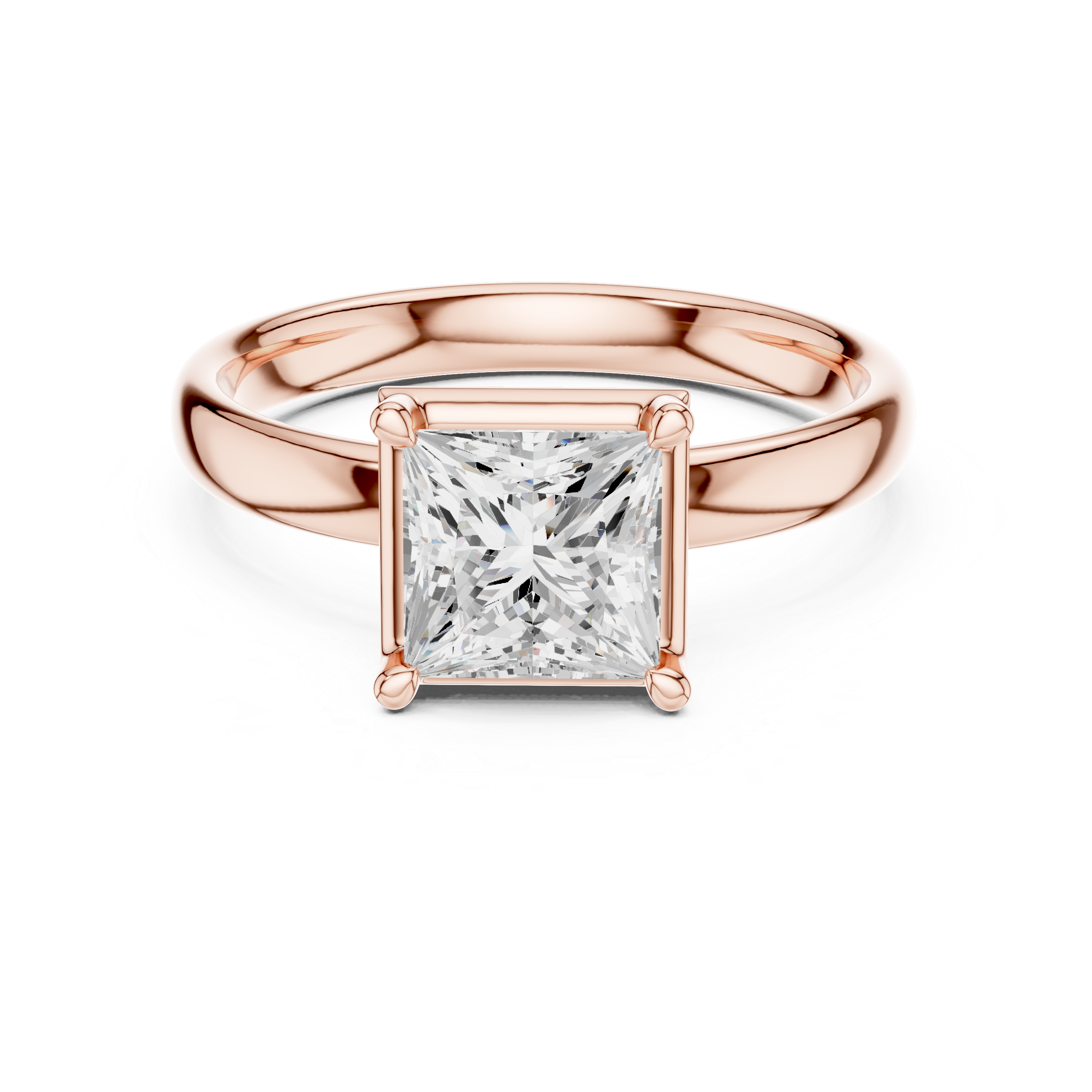 Princess Cut Solitaire Ring – Timeless Minimal Elegance
