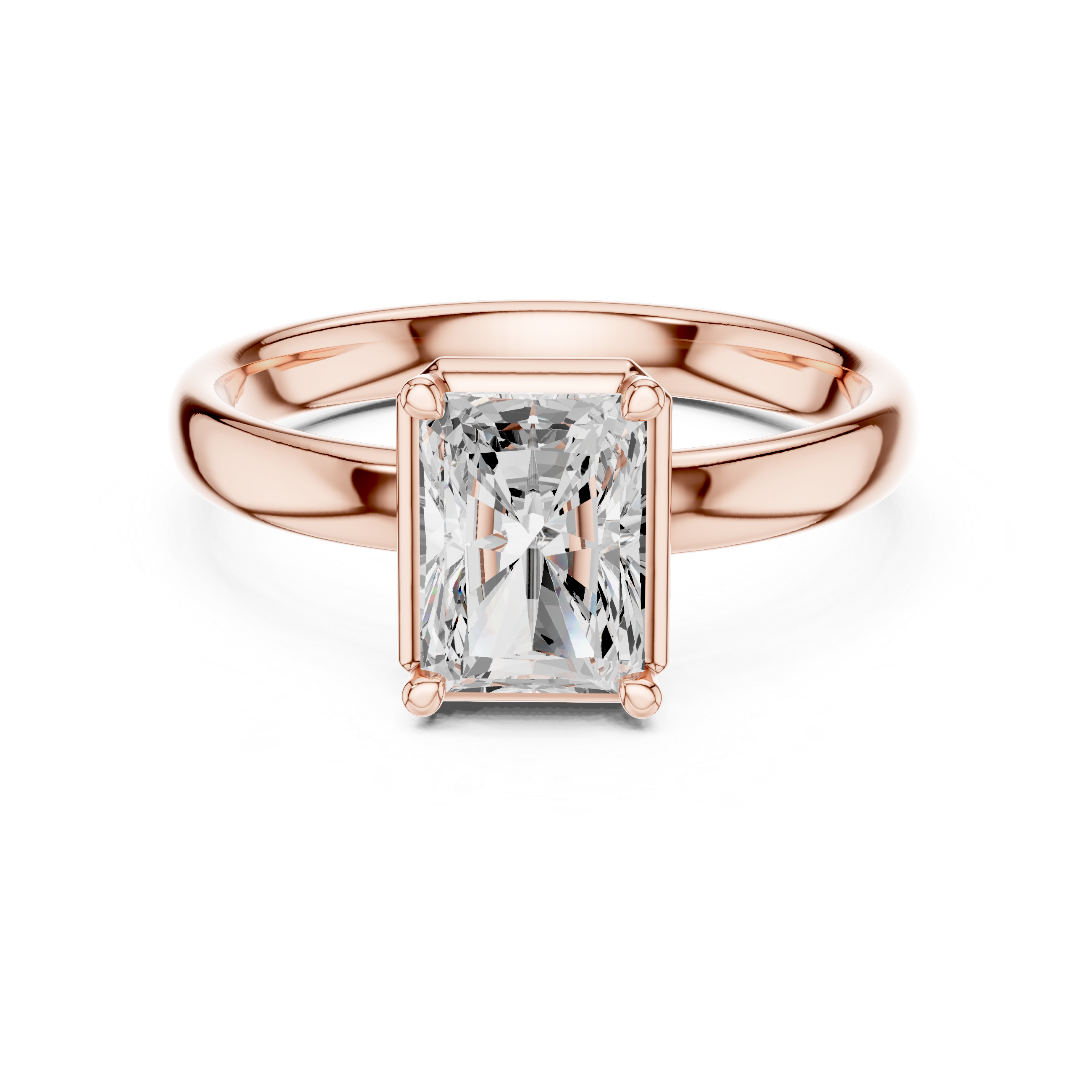 Radiant Cut Solitaire Ring – Modern Minimal Elegance