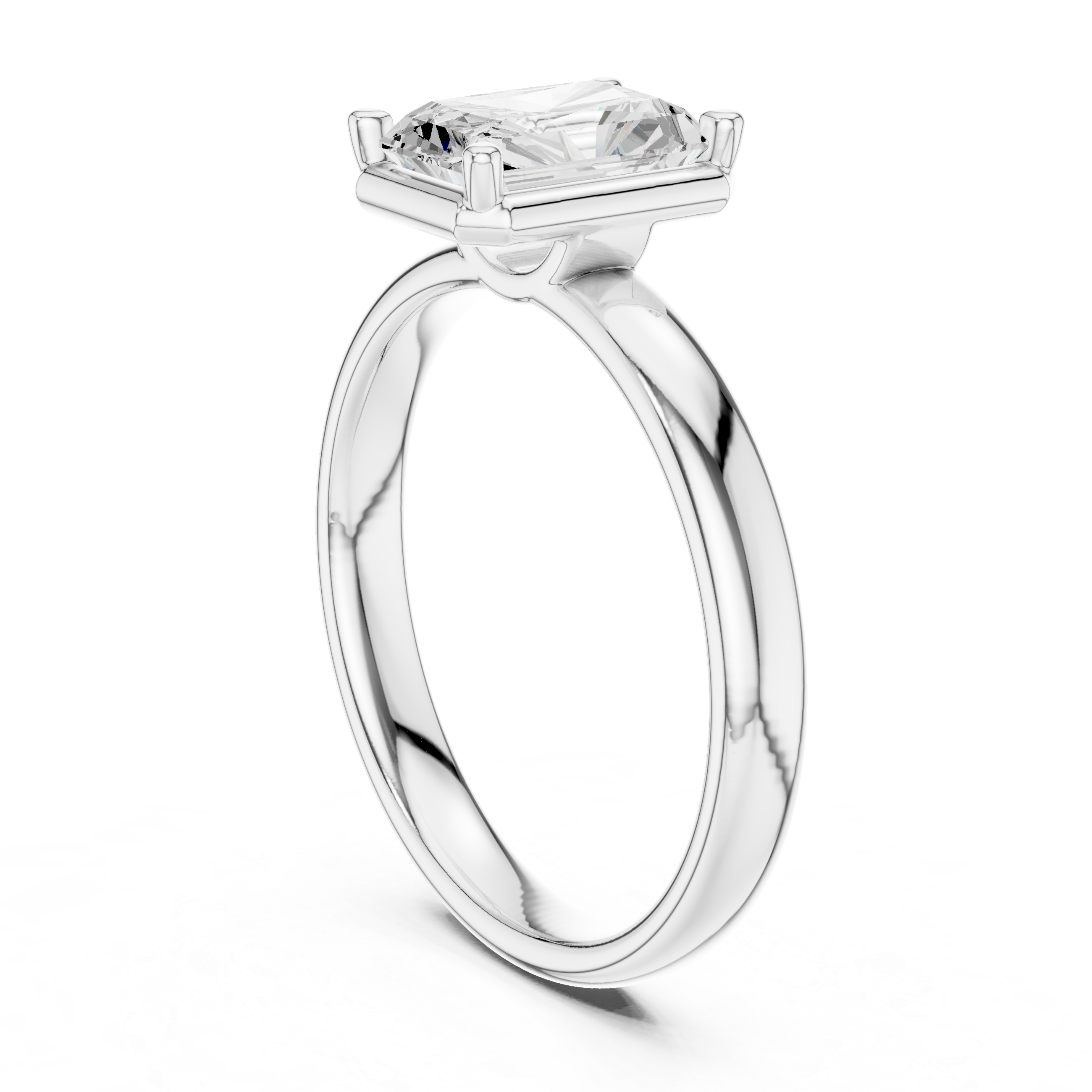 Radiant Cut Solitaire Ring – Modern Minimal Elegance