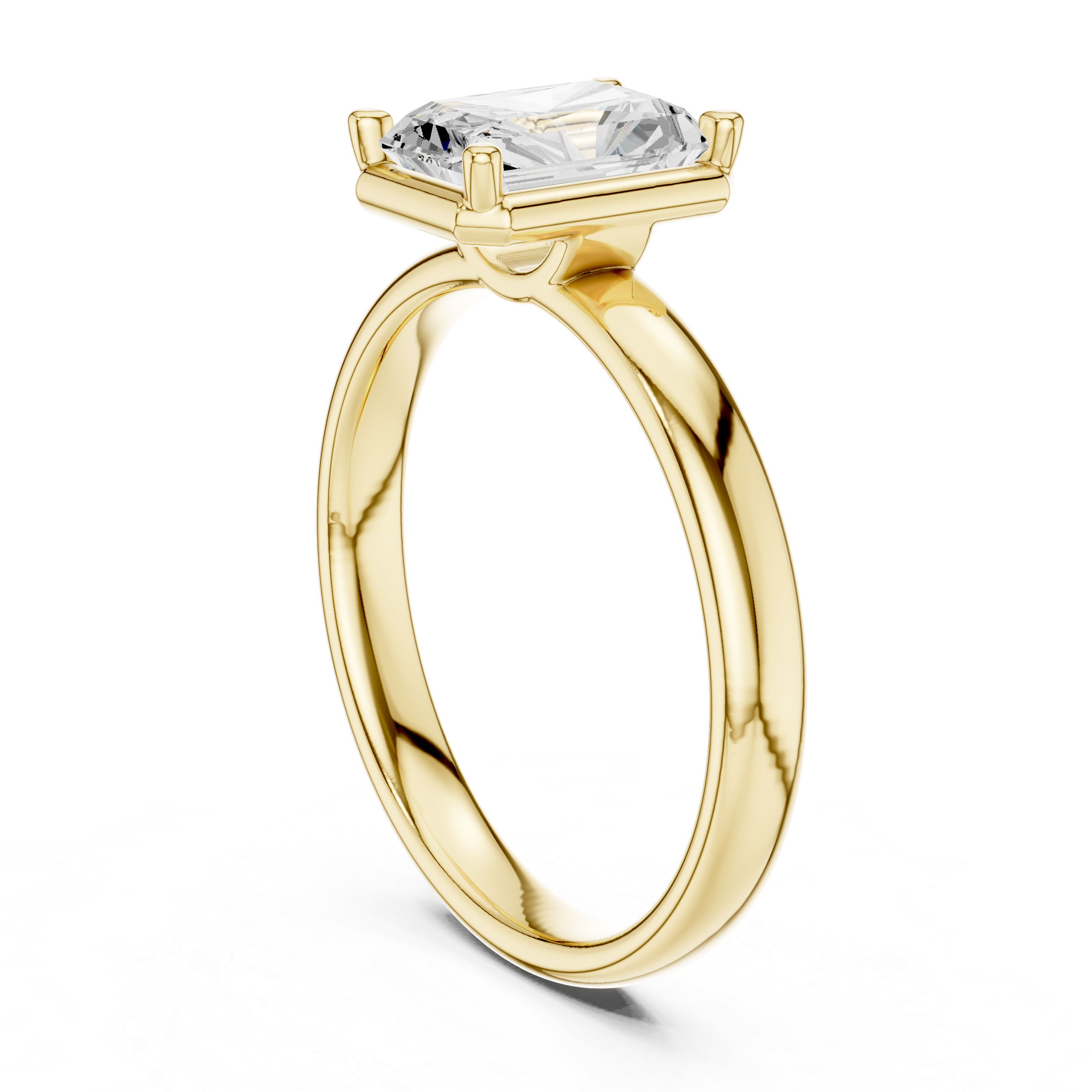 Radiant Cut Solitaire Ring – Modern Minimal Elegance
