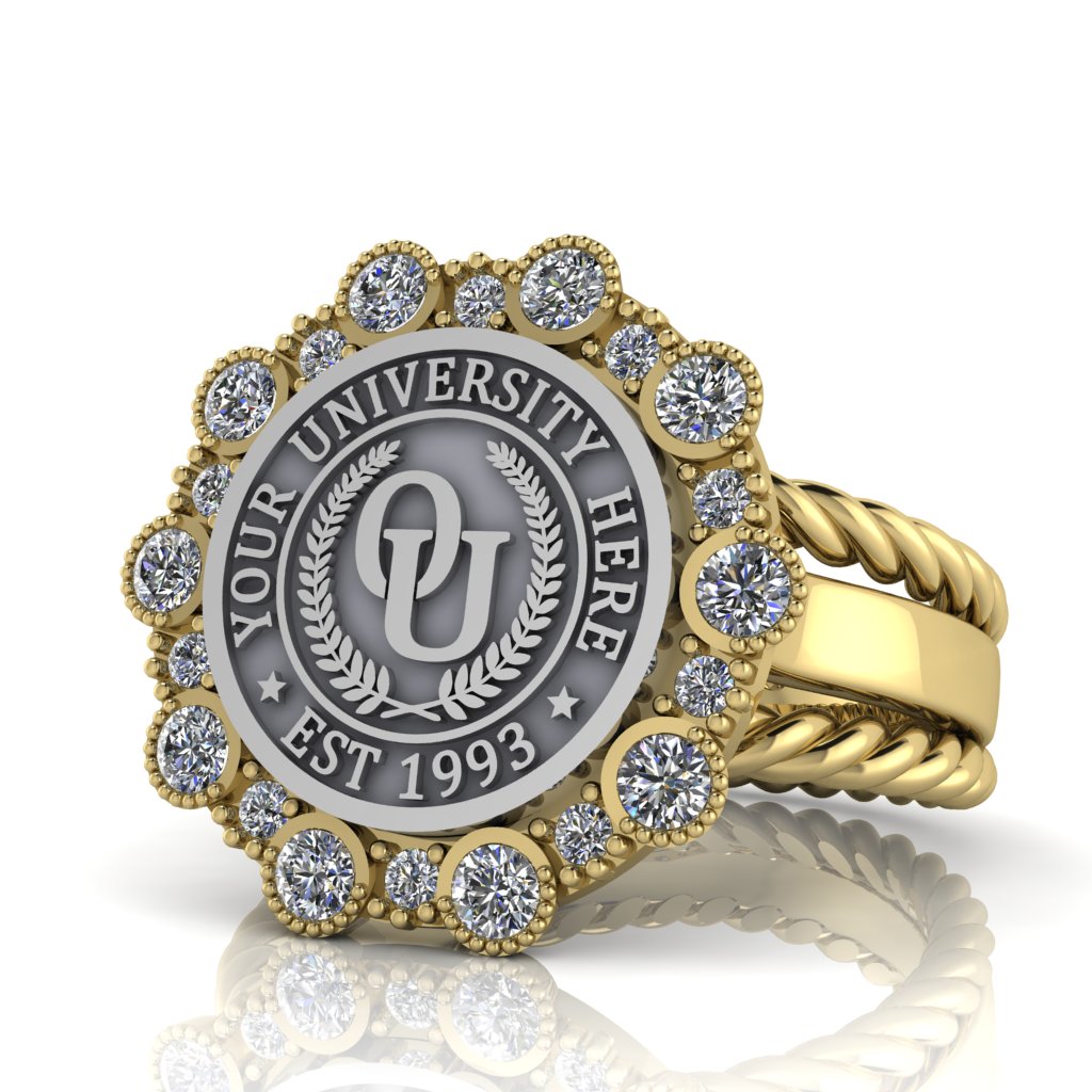 Belgi | Rope Edge Band Custom College Ring