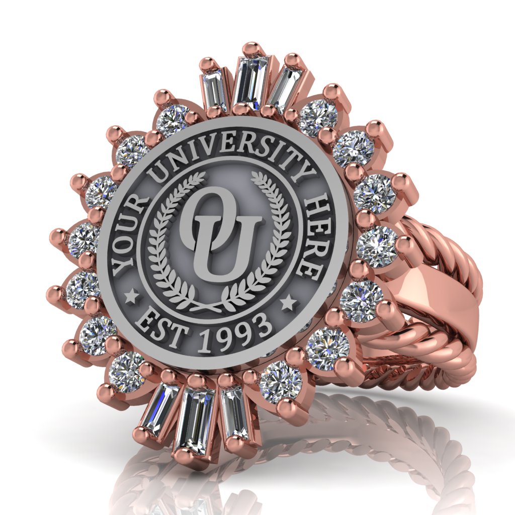 Seren | Rope Edge Band Custom Collage Ring