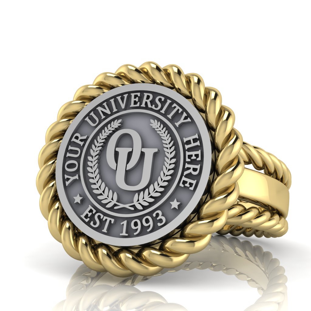 Lubid | Rope Edge Band Custom College Ring