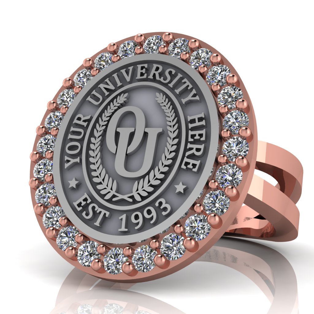 Circum Oval | Knife Edge Band Custom Collage Ring