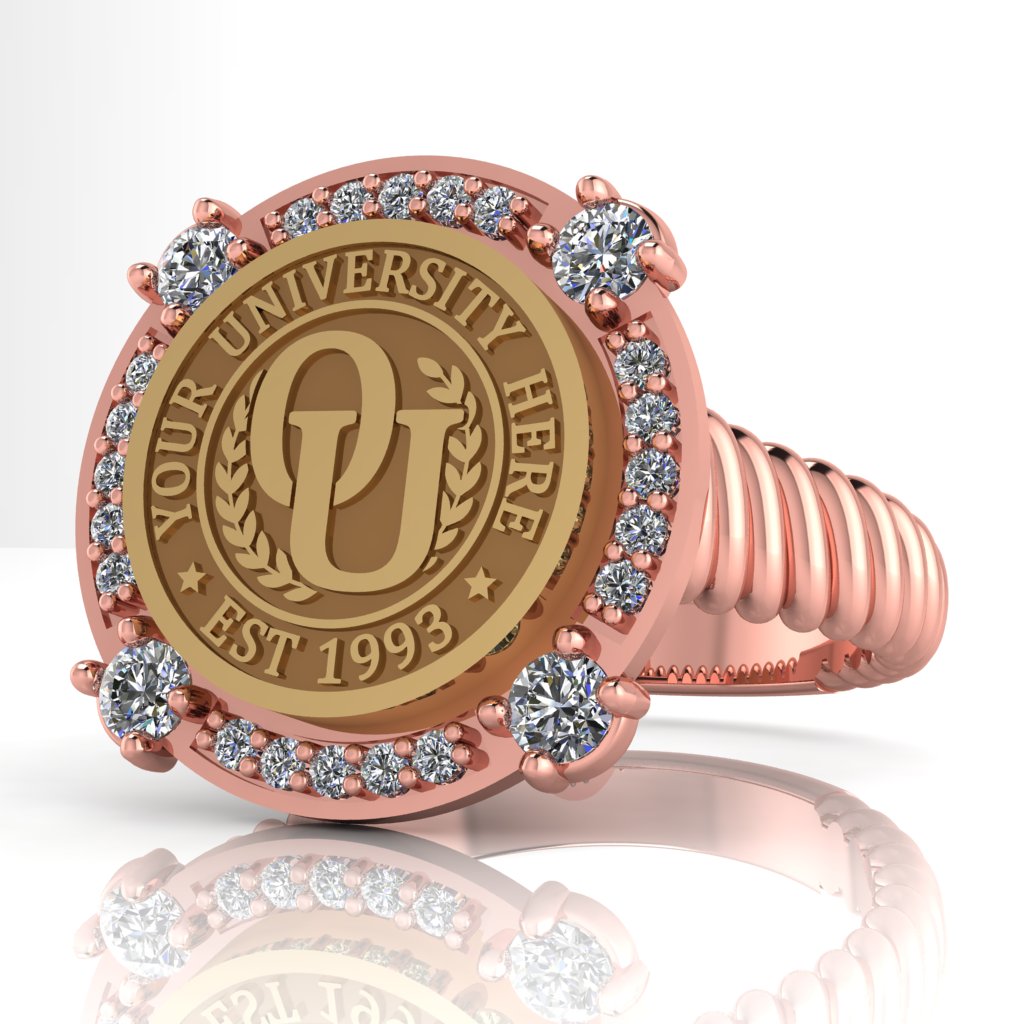 F-Sparkles | Rope Core Band Custom College Ring