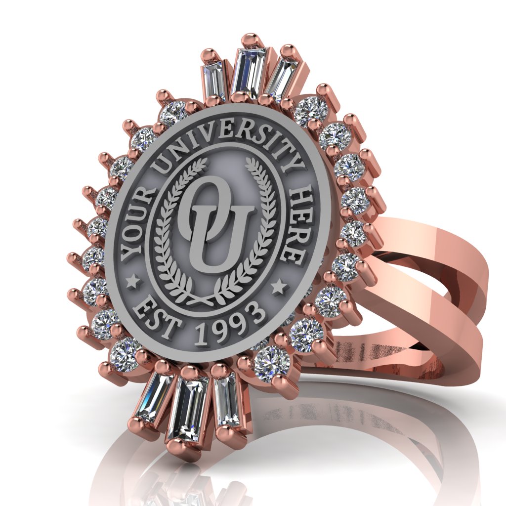 Seren Oval | Knife Edge Band Custom Collage Ring