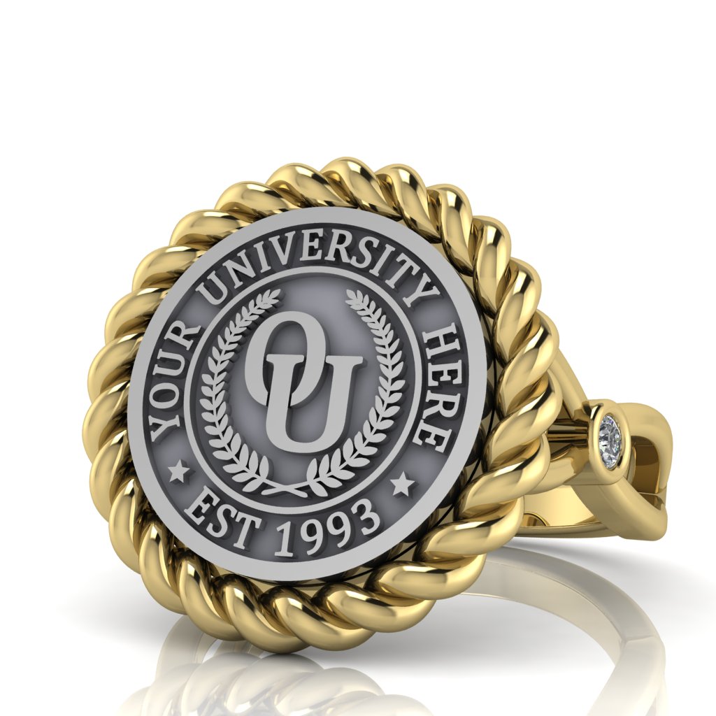 Lubid | Infinity Bezel Band Custom College Ring