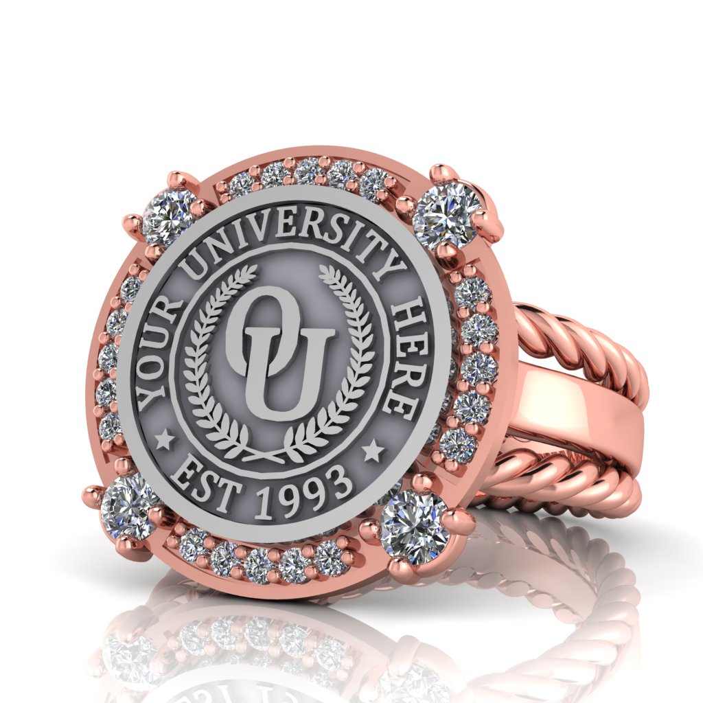 Voir | Rope Edge Band Custom College Ring