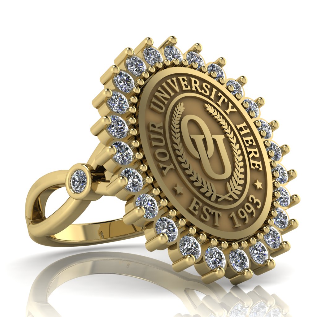 Serku Oval | Infinity Bezel Band Custom Collage Ring