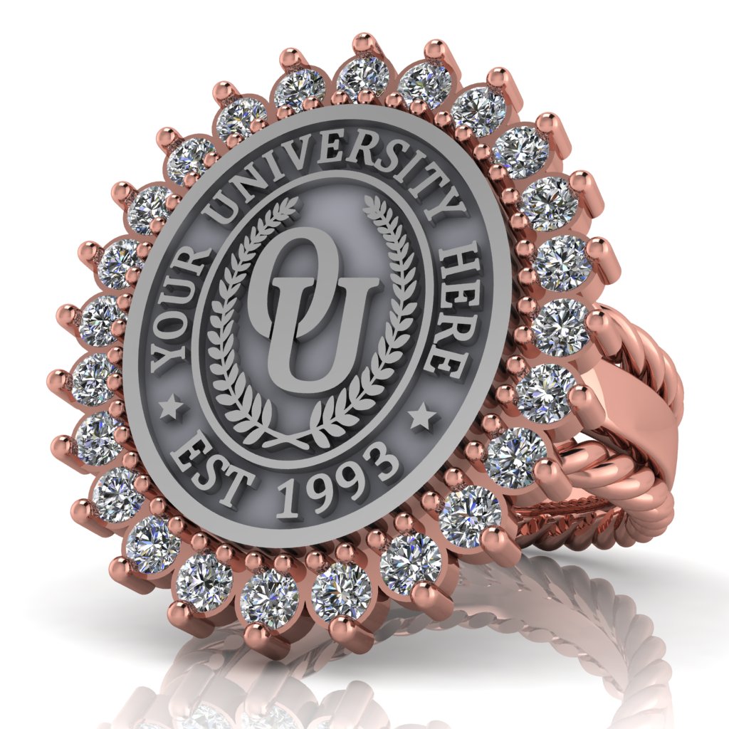 Serku Oval | Rope Edge Band Custom Collage Ring