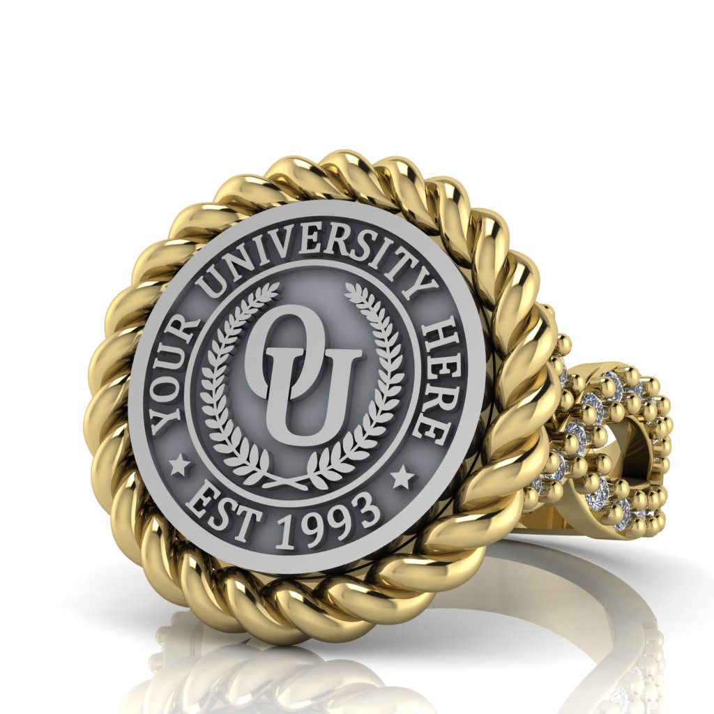 Lubid | Infinity Bezel Band Custom College Ring
