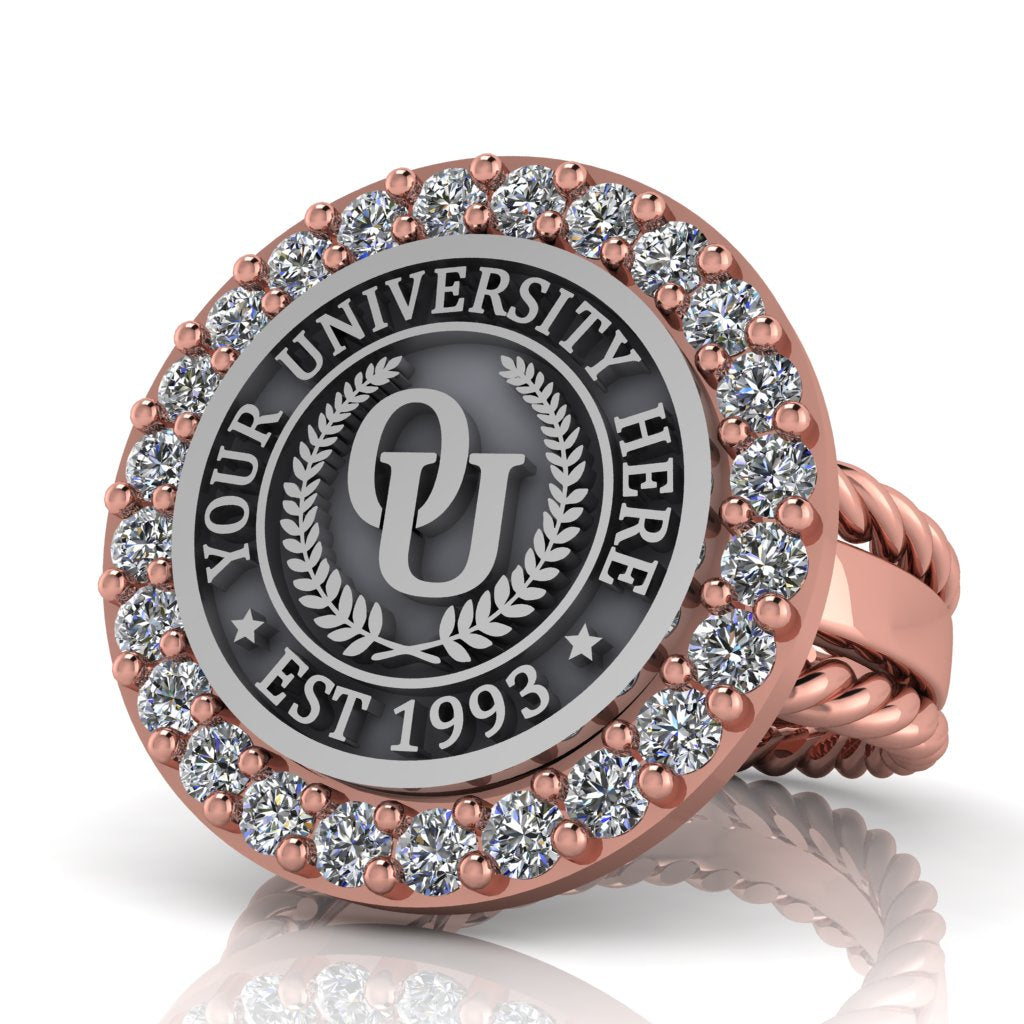 Circum | Rope Edge Band Custom Collage Ring