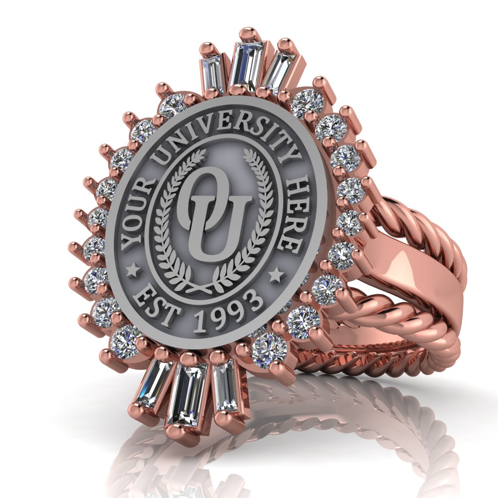 Seren Oval | Rope Edge Band Custom Collage Ring